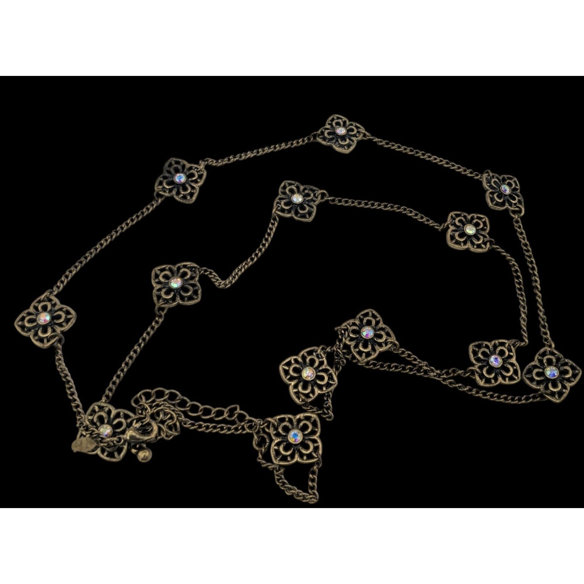 Other Vintage Premier Designs 35" Antique Gold-Tone Floral Necklac Size ONE SIZE - 3 Thumbnail