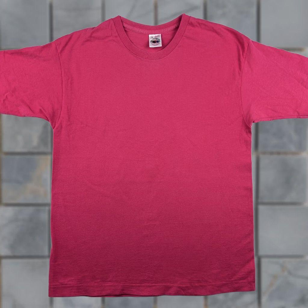 Fruit Of The Loom VINTAGE Fruit of the Loom T-Shirt Pink XS-XL Ladies M Short Sleeve Crew Neck Cotton 80s 90s Vintage Shirt Womens (adjust to original title words only) Size US M / EU 48-50 / 2 - 1 Thumbnail