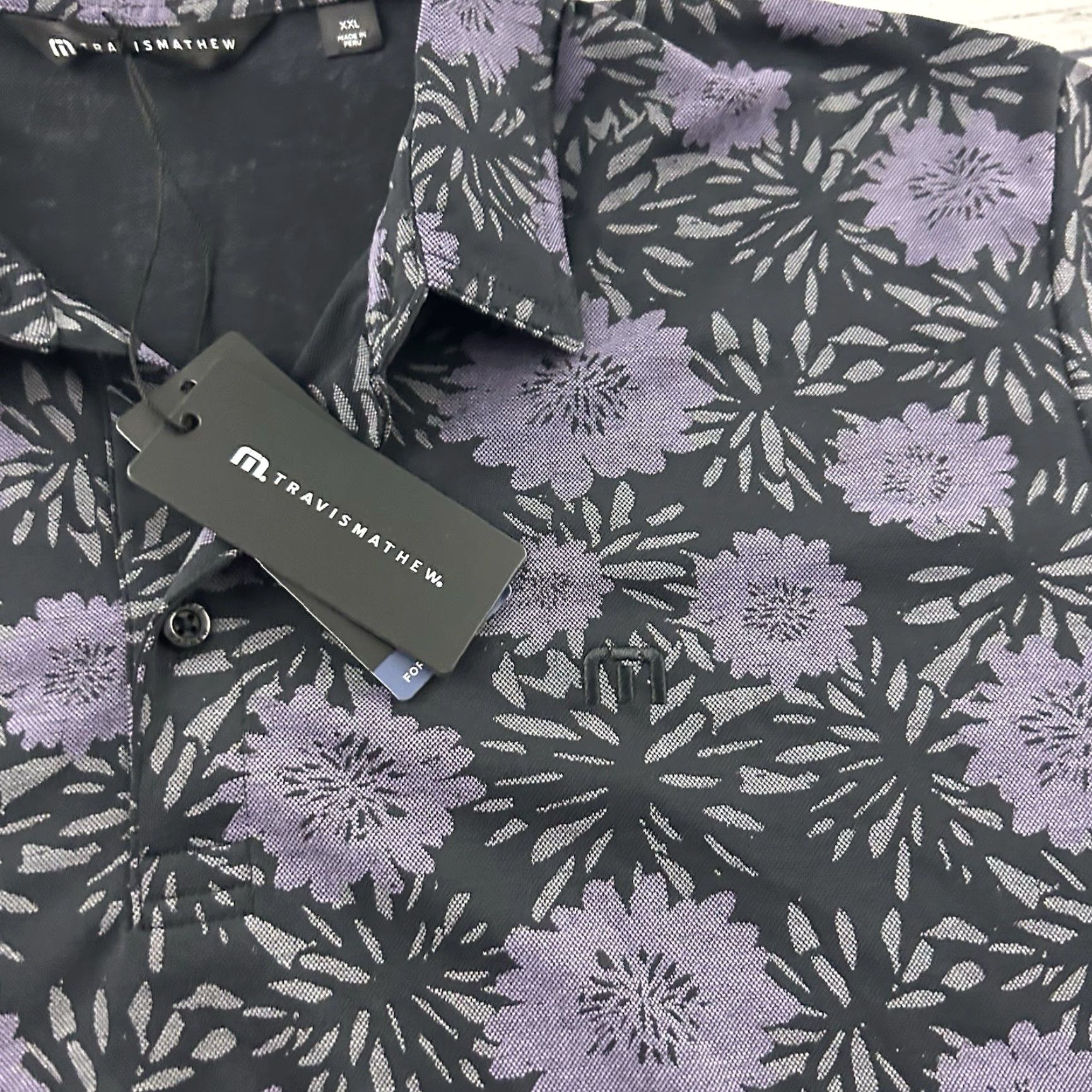 TravisMathew Travis Mathew Shirt Button-Up Short Sleeve Hawaiian Floral Polo Men 2XL Black Size US XXL / EU 58 / 5 - 3 Thumbnail