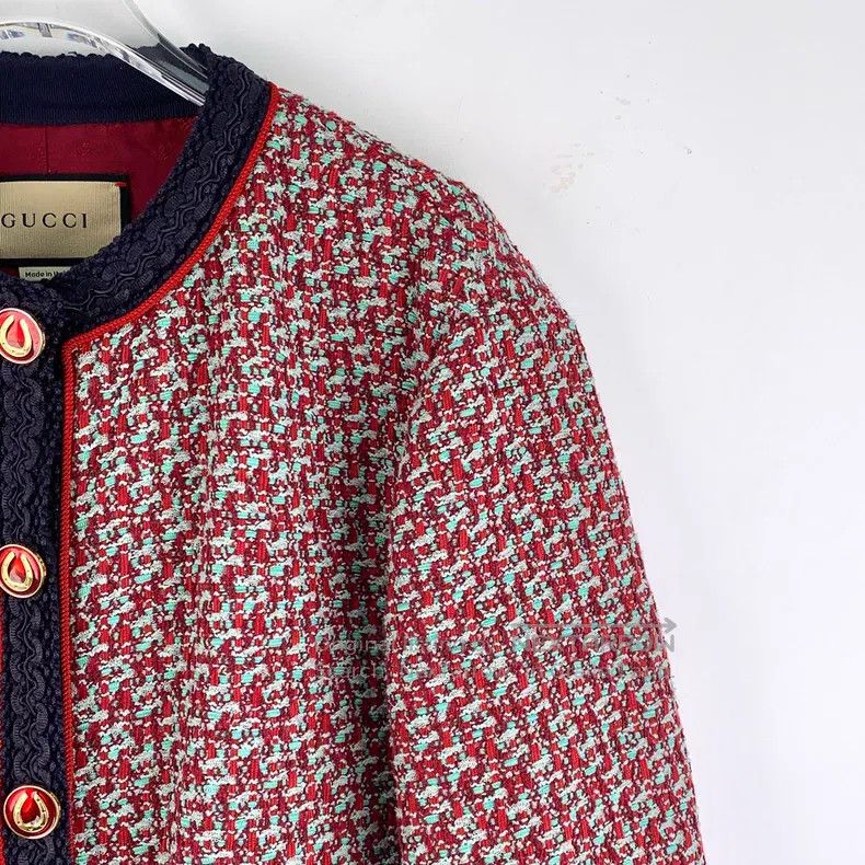 Gucci Gucci Red cotton round-neck single-breasted long-sleeved w Size M / US 6-8 / IT 42-44 - 3 Thumbnail