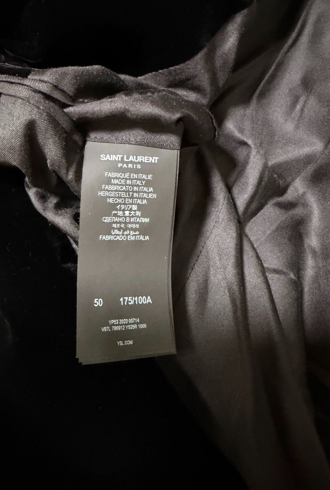Saint Laurent Paris Saint Laurent 24SS Velvet Black Double-Breasted Blazer Size 50S - 5 Thumbnail