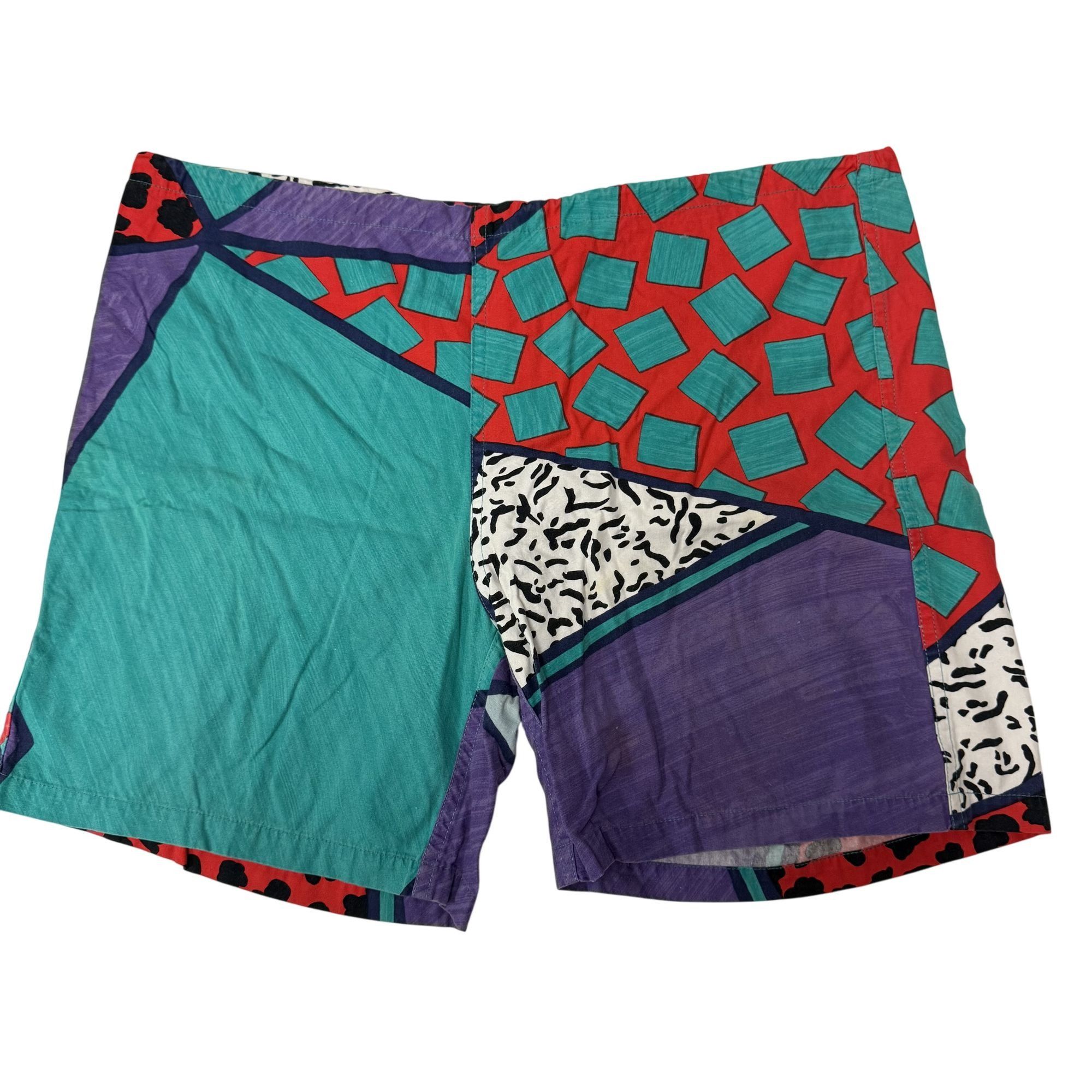 Other Vtg Original JAMS Surf Line Neon GEOMETRIC Shorts Size US 36 / EU 52 - 3 Thumbnail