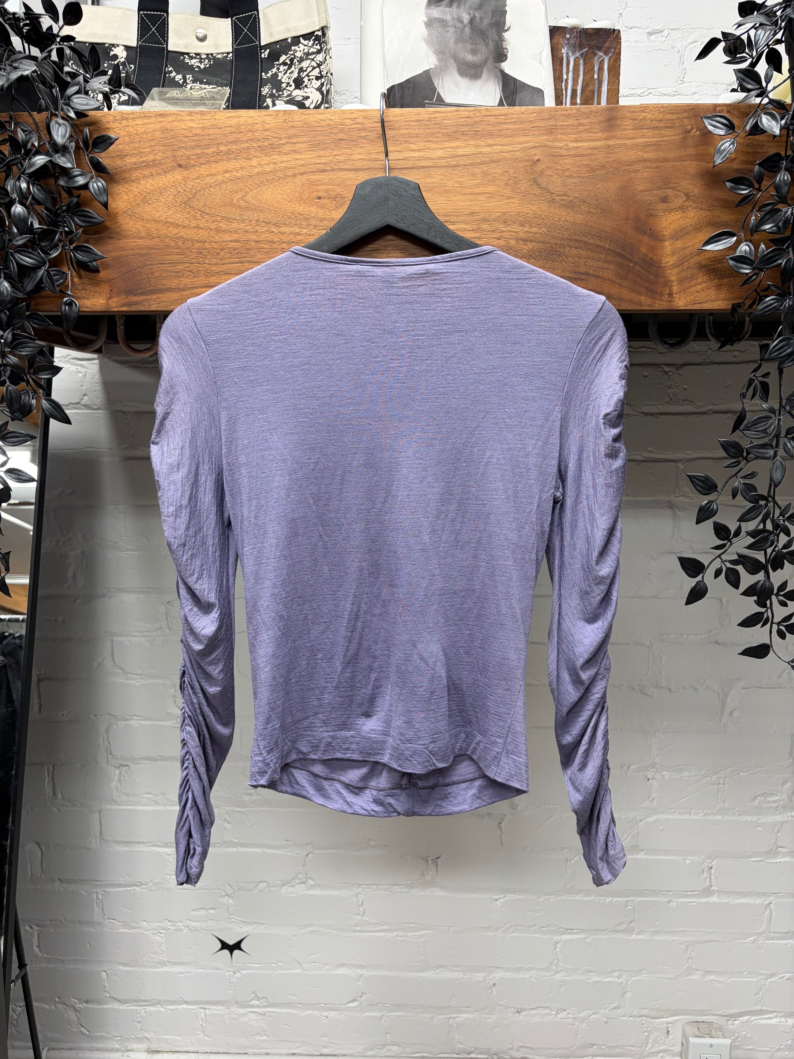 Gucci AW1999 Gucci by Tom Ford Lilac Purple ‘Ruched Sleeve’ Top Size M / US 6-8 / IT 42-44 - 5 Thumbnail