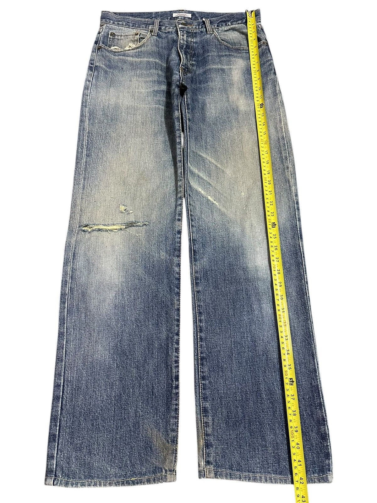 Hanes Vintage Hanes Blue Faded Wash Distress Style Baggy Jeans Size US 32 / EU 48 - 13 Thumbnail