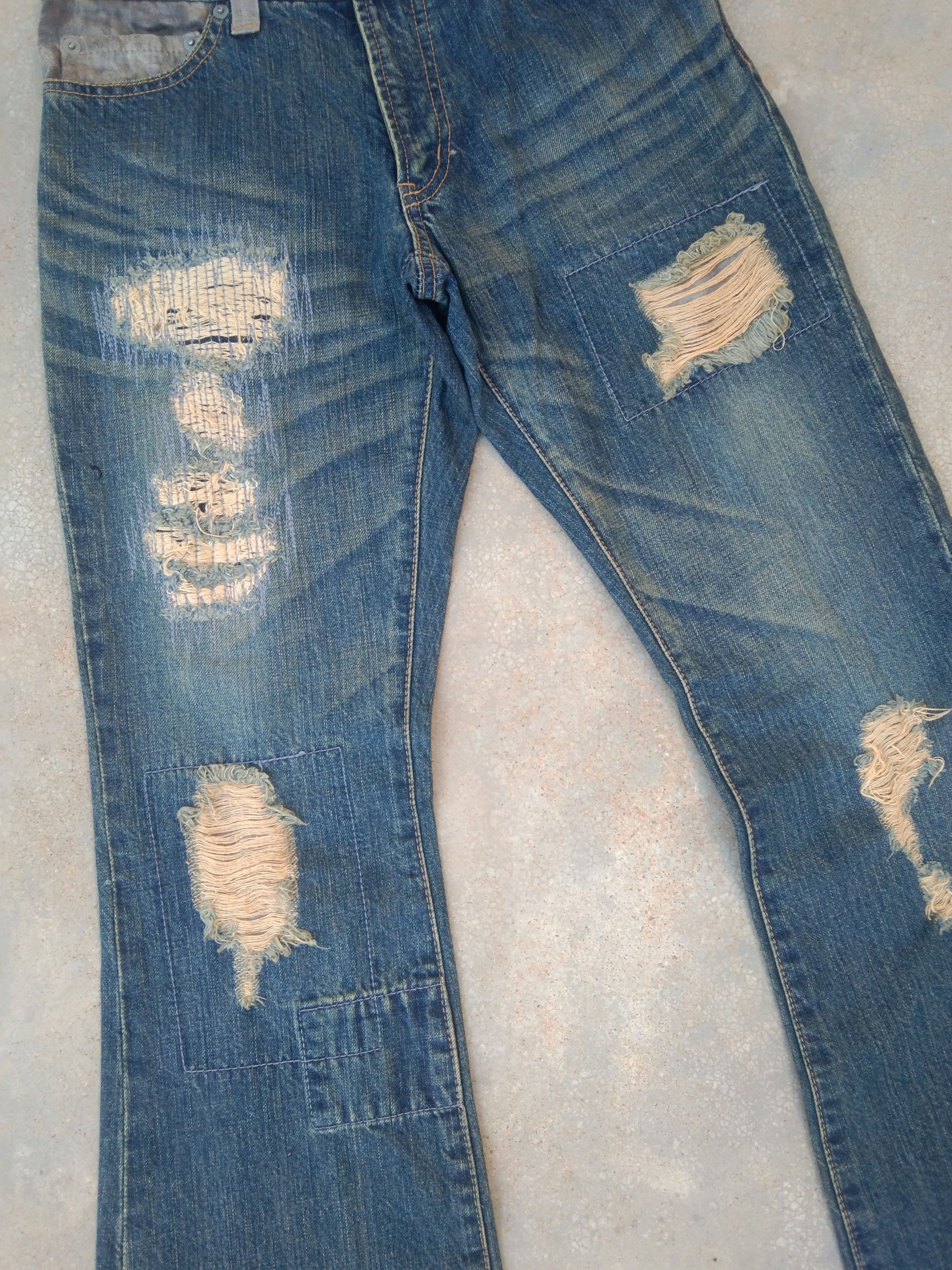 If Six Was Nine × Japanese Brand × Vintage Vintage Boot Cut Morgan Homme Distressed Flared Jeans 28x32 Size US 28 / EU 44 - 7 Thumbnail