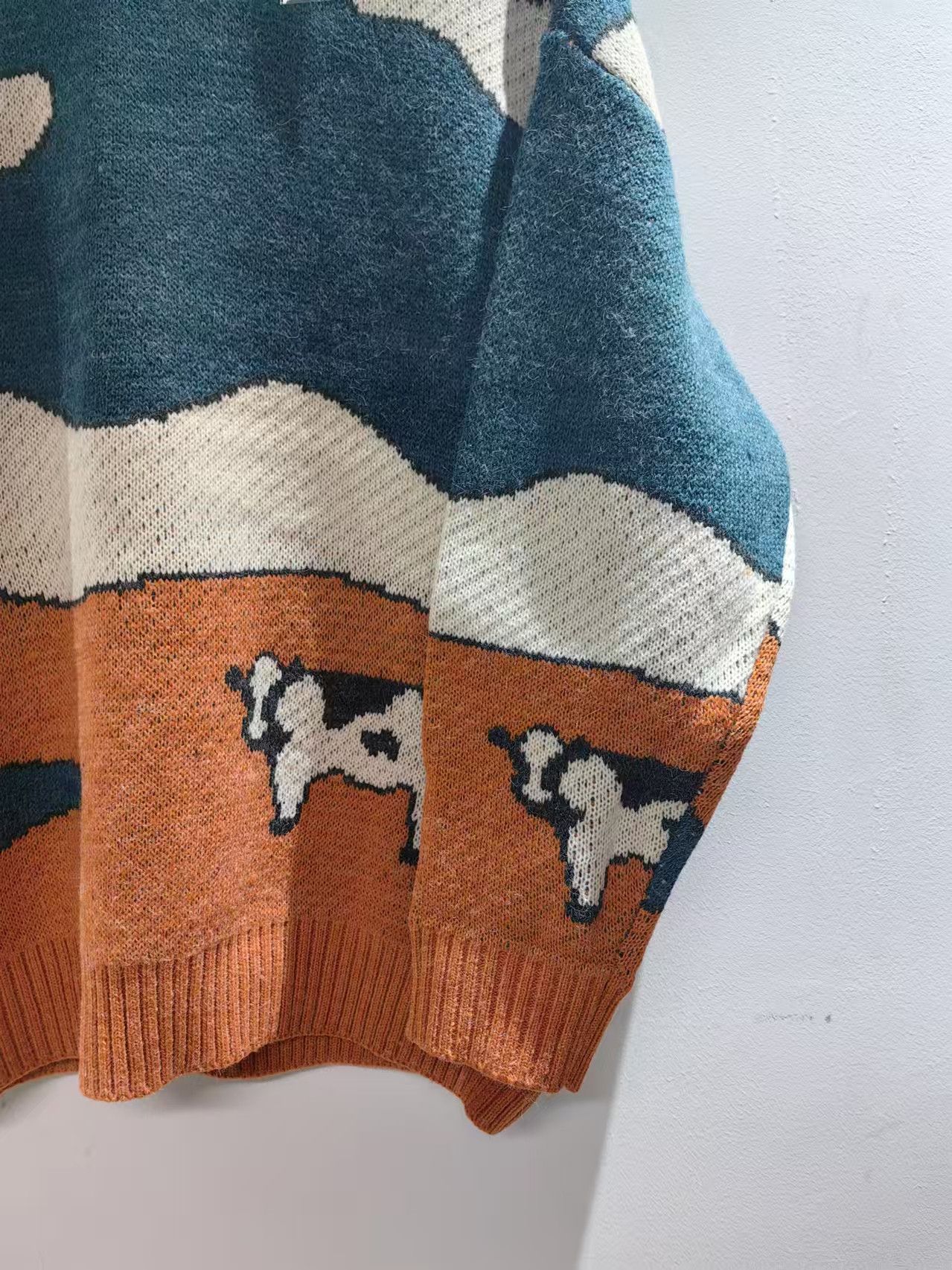 Vintage Orange casual vintage cow print loose knit Sweater y2k Size US M / EU 48-50 / 2 - 5 Thumbnail
