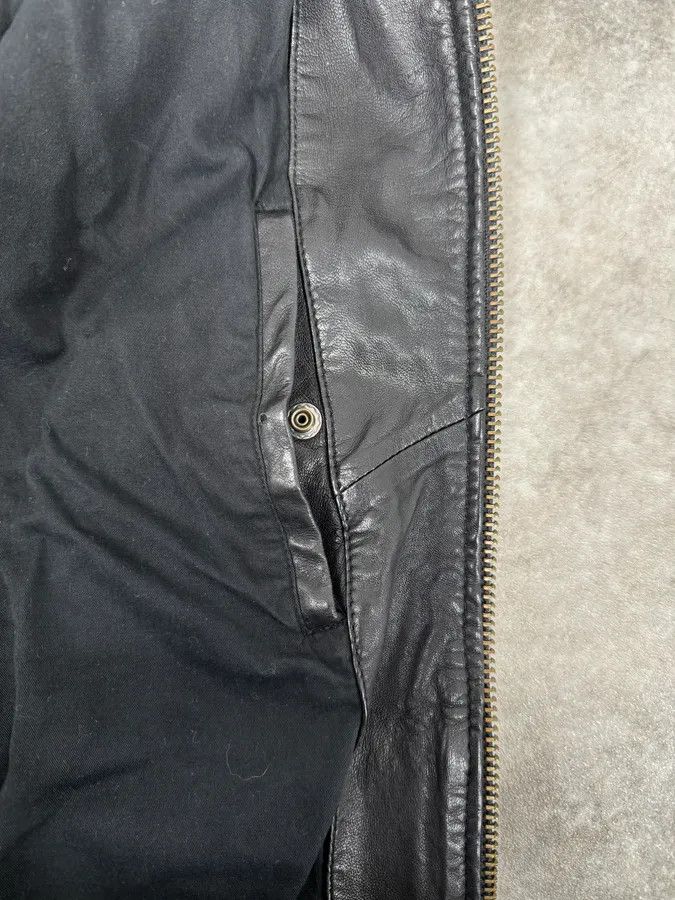 Diesel 2000s Diesel Black Leather Hood Zip-Up Jacket Size US M / EU 48-50 / 2 - 11 Thumbnail