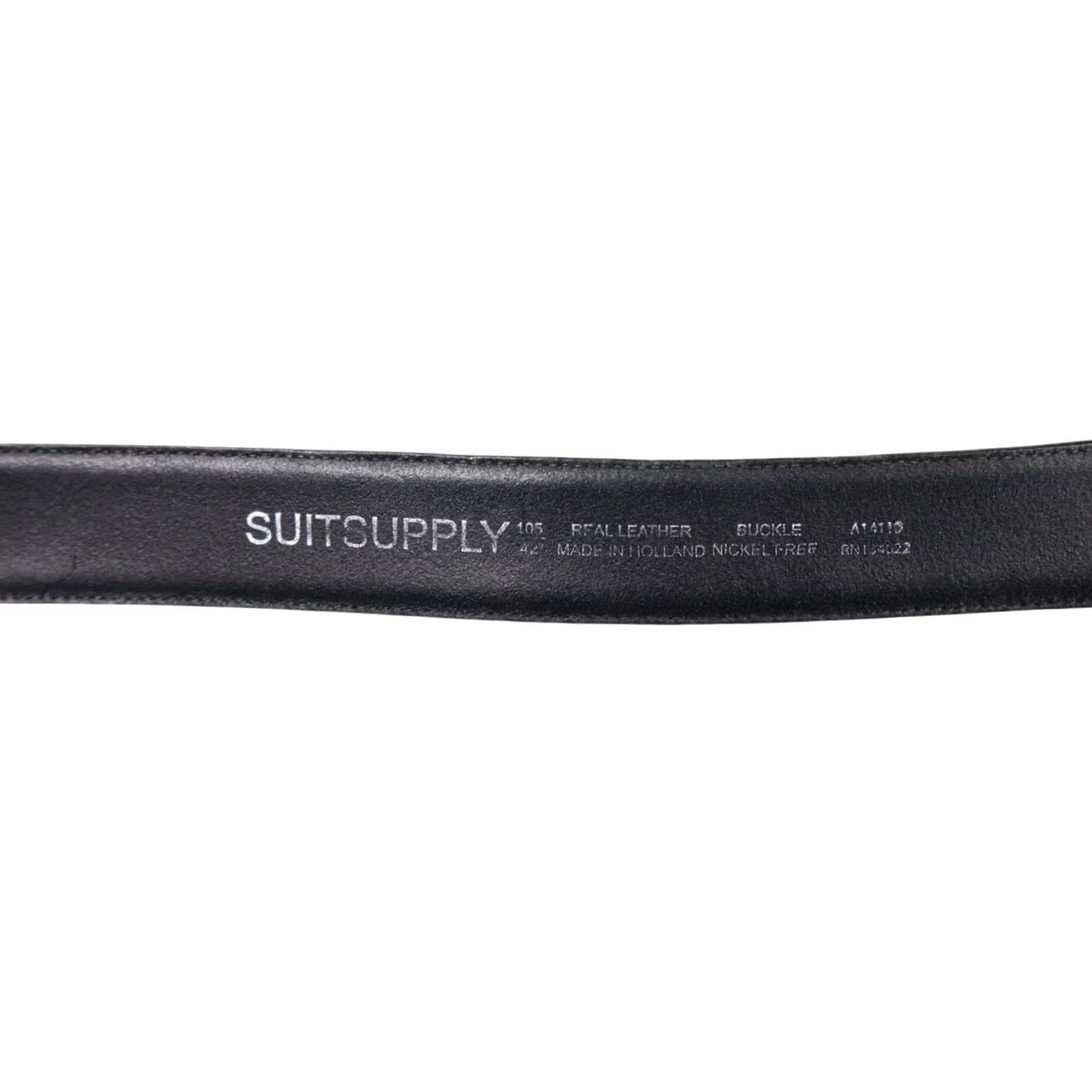 Suitsupply SUITSUPPLY Belt Men's 105/42 Pure Black Leather Buckle Size ONE SIZE - 5 Thumbnail