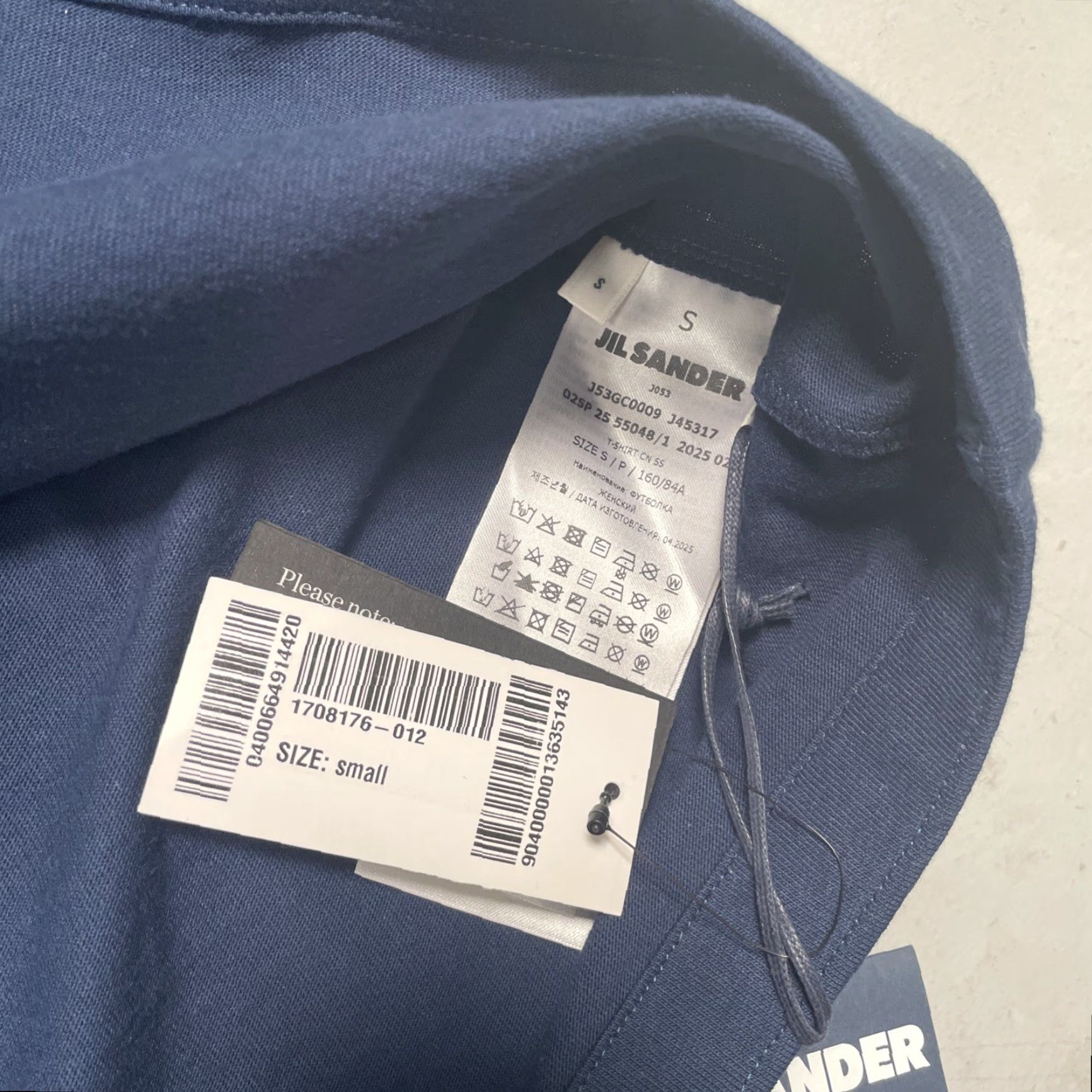 Jil Sander Jil Sander Cotton Jersey Knit Logo T-Shirt Made In Italy NWT S Blue Unisex Adults Short Sleeve Shirts Men Women Size US S / EU 44-46 / 1 - 2 Thumbnail