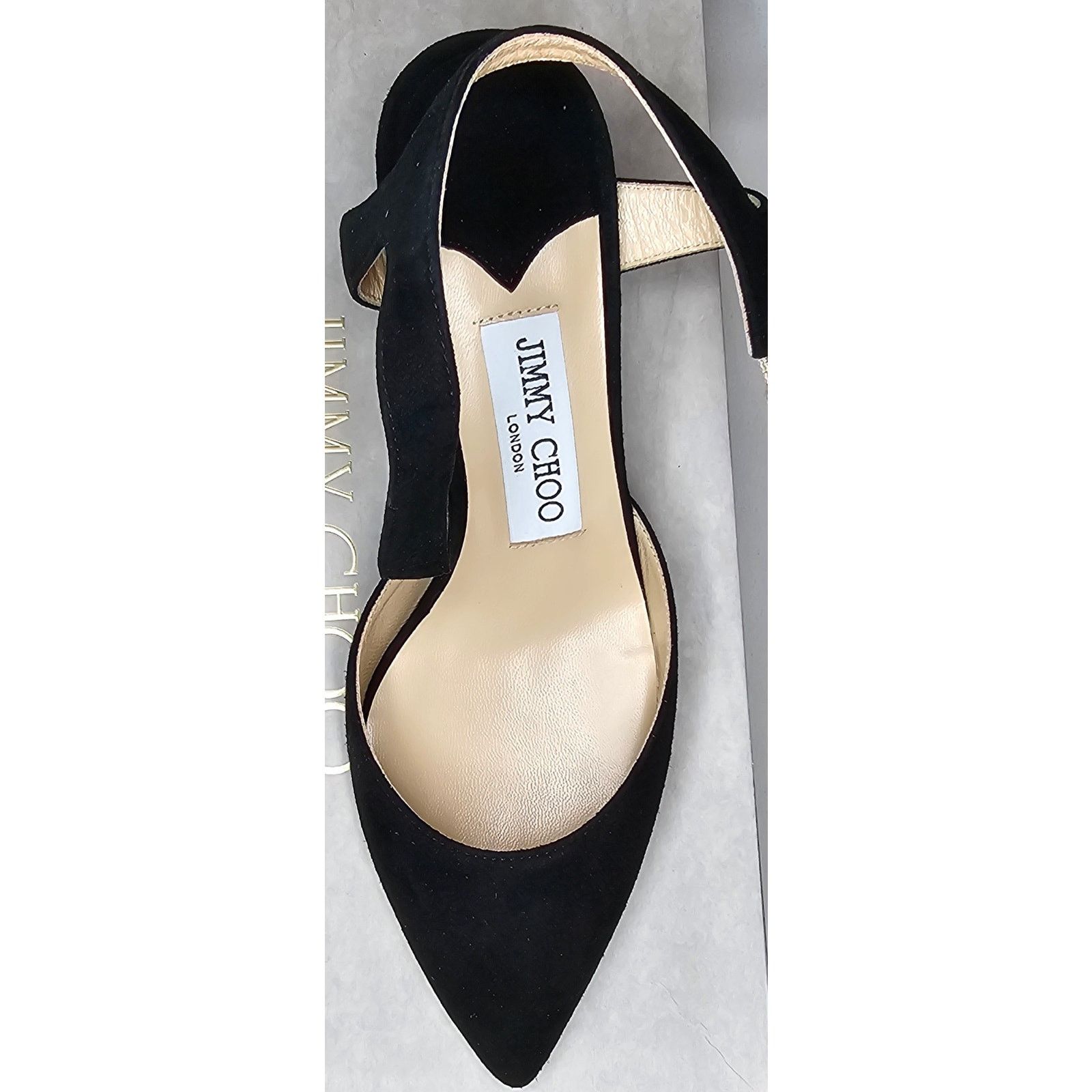 Jimmy Choo Jimmy Choo Black Suede Block Heels Ankle Strap Pointed Toe Size US 6 / IT 36 - 14 Thumbnail