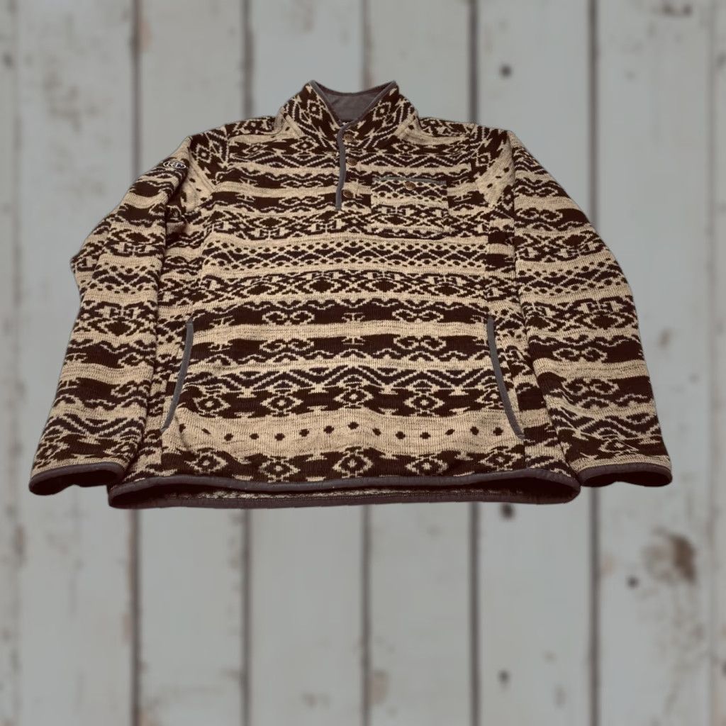 Mens Large Aztec Print Fleece Pullover Sherpa Adventure Gear 7715 - Mens Large Aztec Print Fleece Pullover Sweater Sherpa Adventure Gear 7715