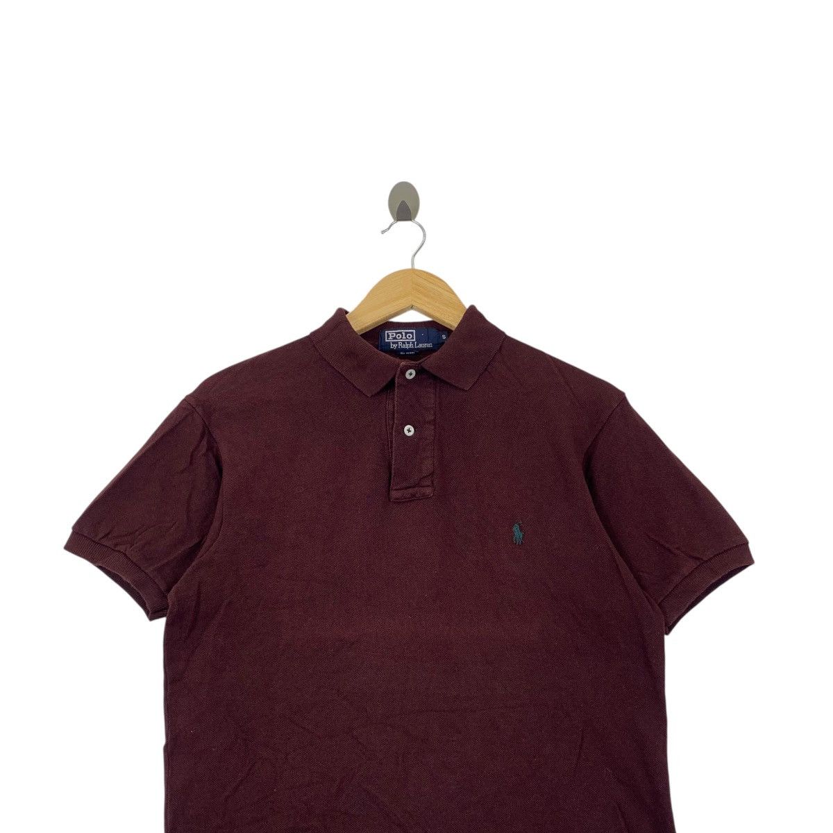 Vintage 90’ POLO RALPH LAUREN Small Pony Maroon Tee Shirt