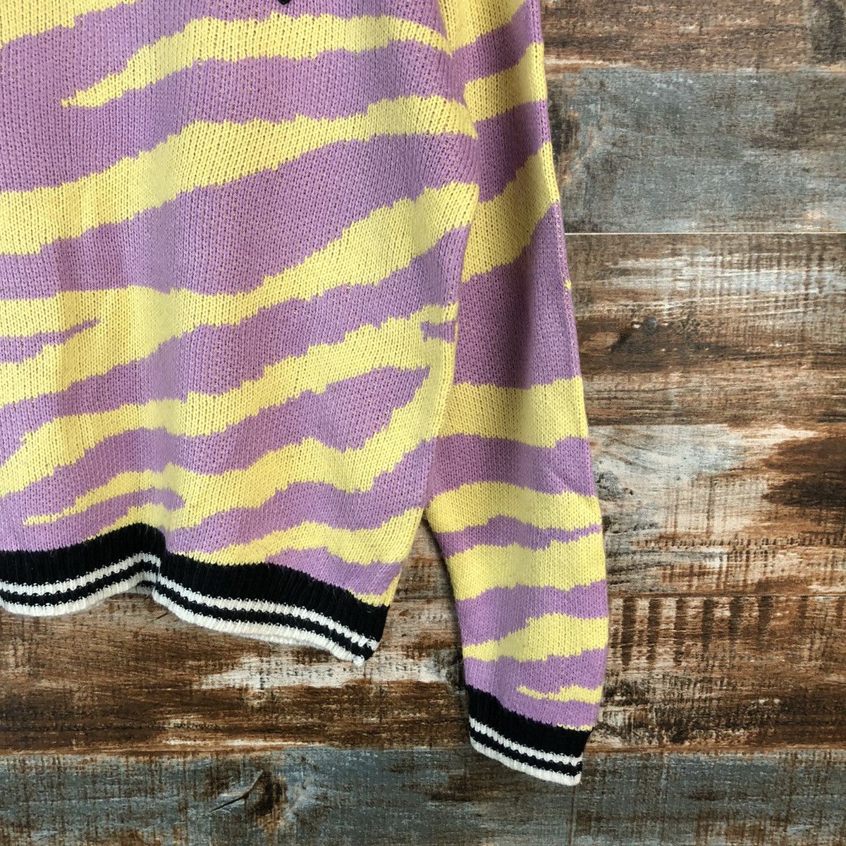 Homespun Knitwear × Japanese Brand Jenni Love Pink/Yellow tiger stripe Knitwear #A1342 Size M / US 6-8 / IT 42-44 - 8 Thumbnail