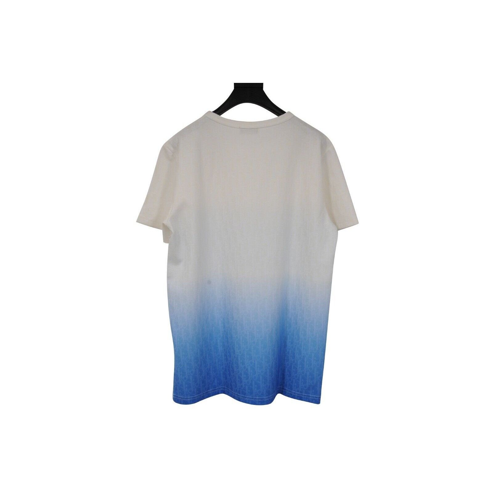 Dior Gradient Oblique Logo T Shirt Medium White Blue Size US M / EU 48-50 / 2 - 2 Thumbnail