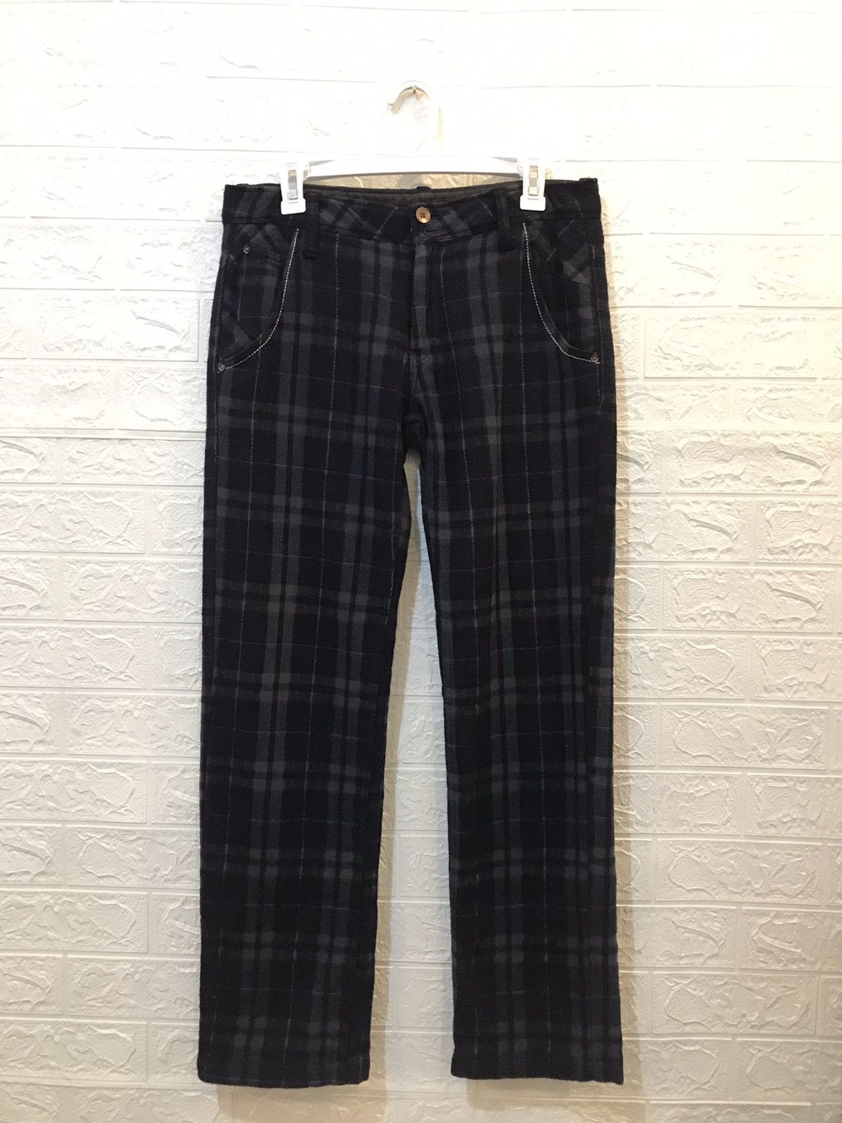 Japanese Brand Checked Pants wool Japanese cepo work & workers tartan Size US 32 / EU 48 - 1 Thumbnail