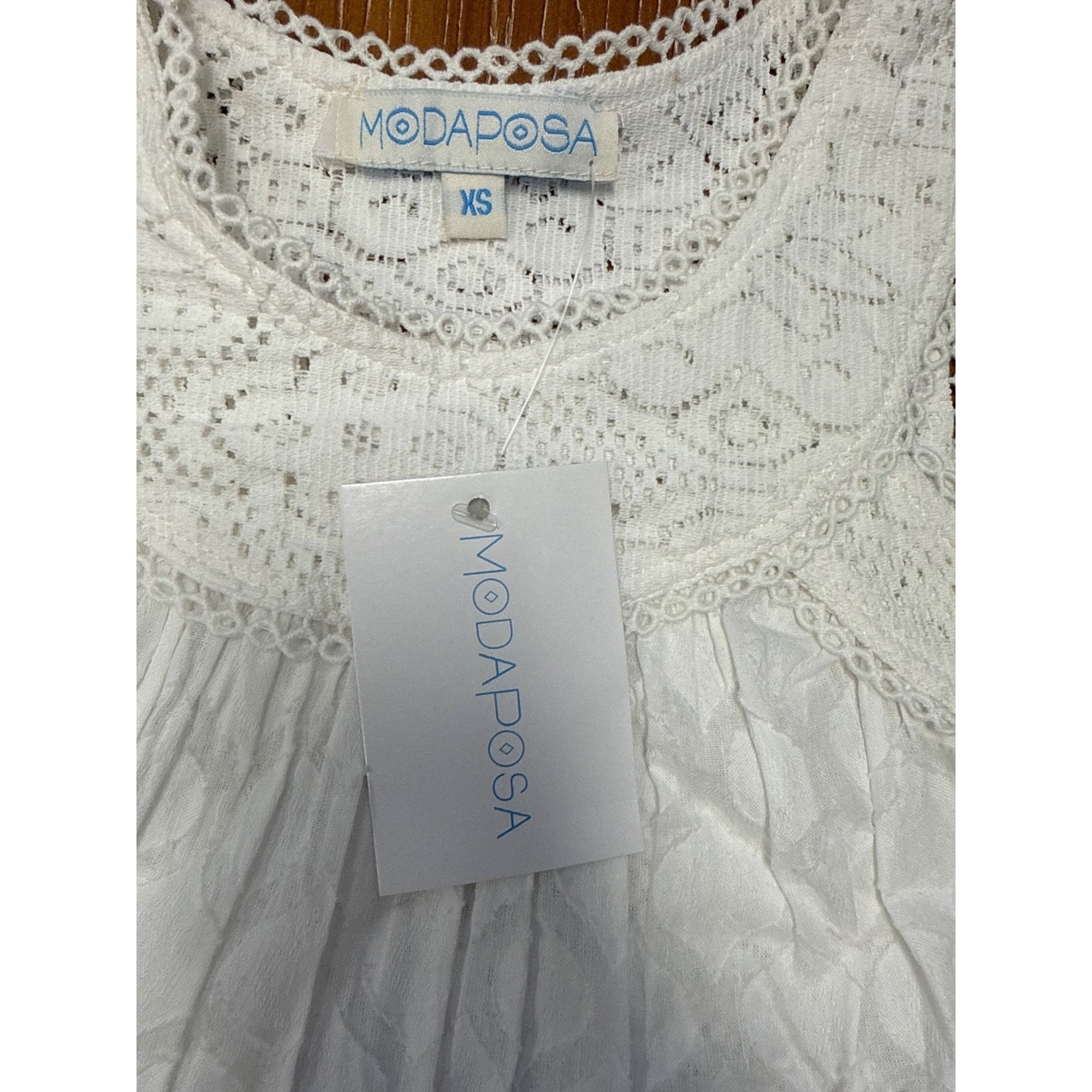 Other Sleeveless White Lace Cotton Tank Top By Modaposa XS Size XS / US 0-2 / IT 36-38 - 5 Thumbnail