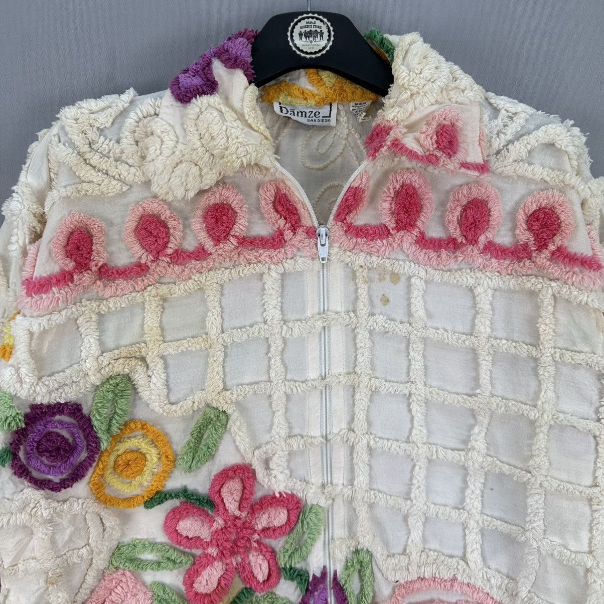 American Apparel Vintage 80's Damze San Diego Embroidered Zipper Jacket Size US S / EU 44-46 / 1 - 7 Thumbnail