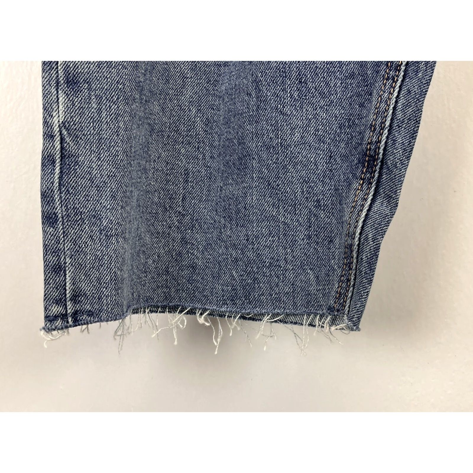 Old Navy Old Navy Women's Plus Size Jeans Sz 24 High Rise Slouchy Straight Crop Distressed NWT Blue Denim 100% Cotton Raw Hem Distressed Size 42" / US 20 - 7 Thumbnail