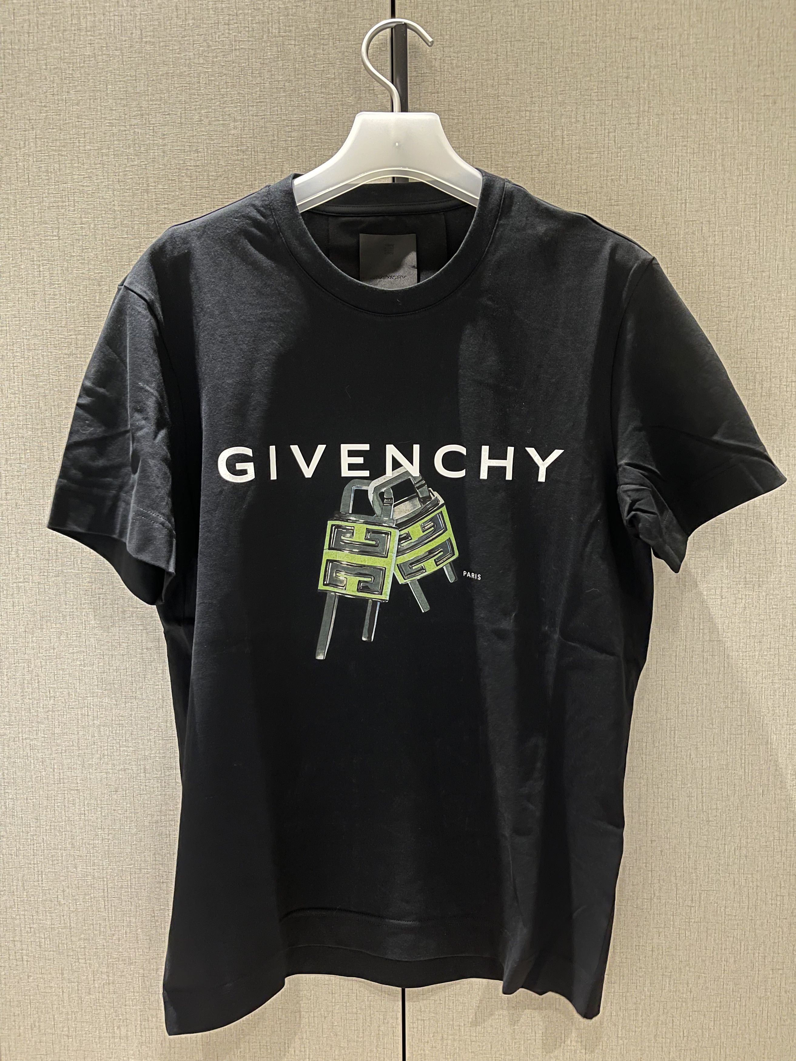 image of Givenchy 4G Padlock Print T Shirt in Black, Men's (Size Small)