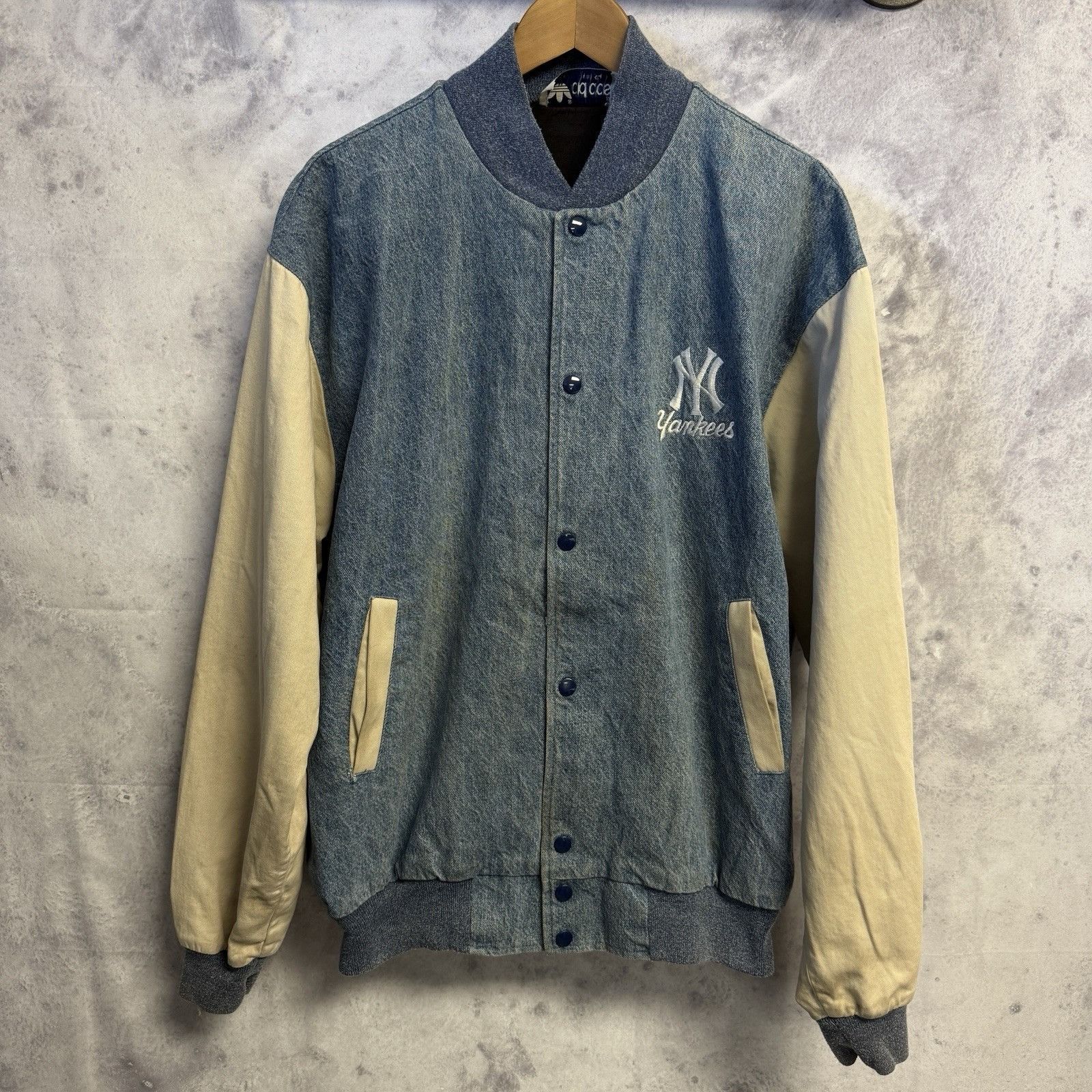 Adidas × MLB × Vintage Vintage New York Yankees Adidas Denim Jacket Mens XL Bomber Size US XL / EU 56 / 4 - 1 Thumbnail