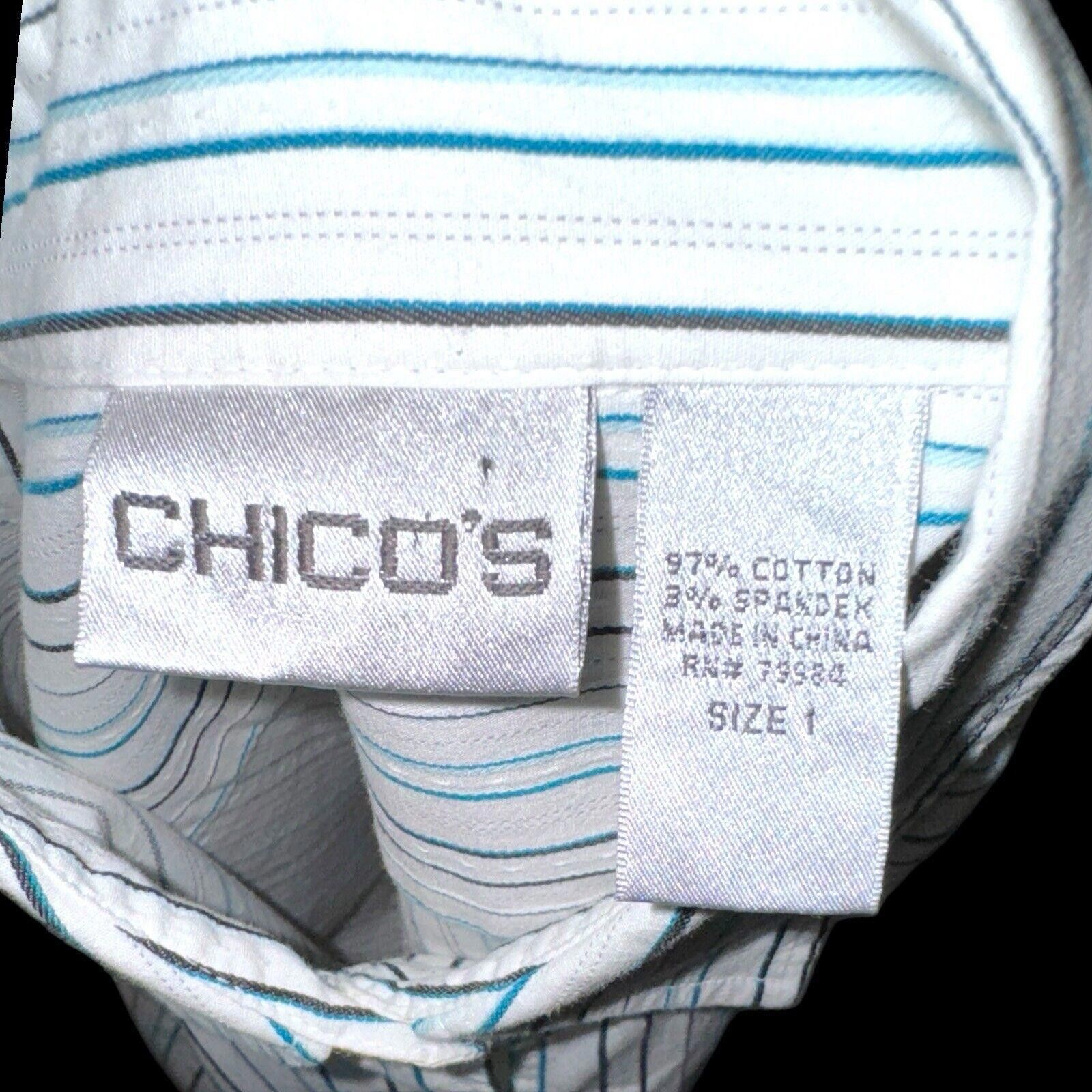 Chicos Chicos Classy Striped Button Down Preppy Shirt Top - Sz S Size S / US 4 / IT 40 - 4 Thumbnail
