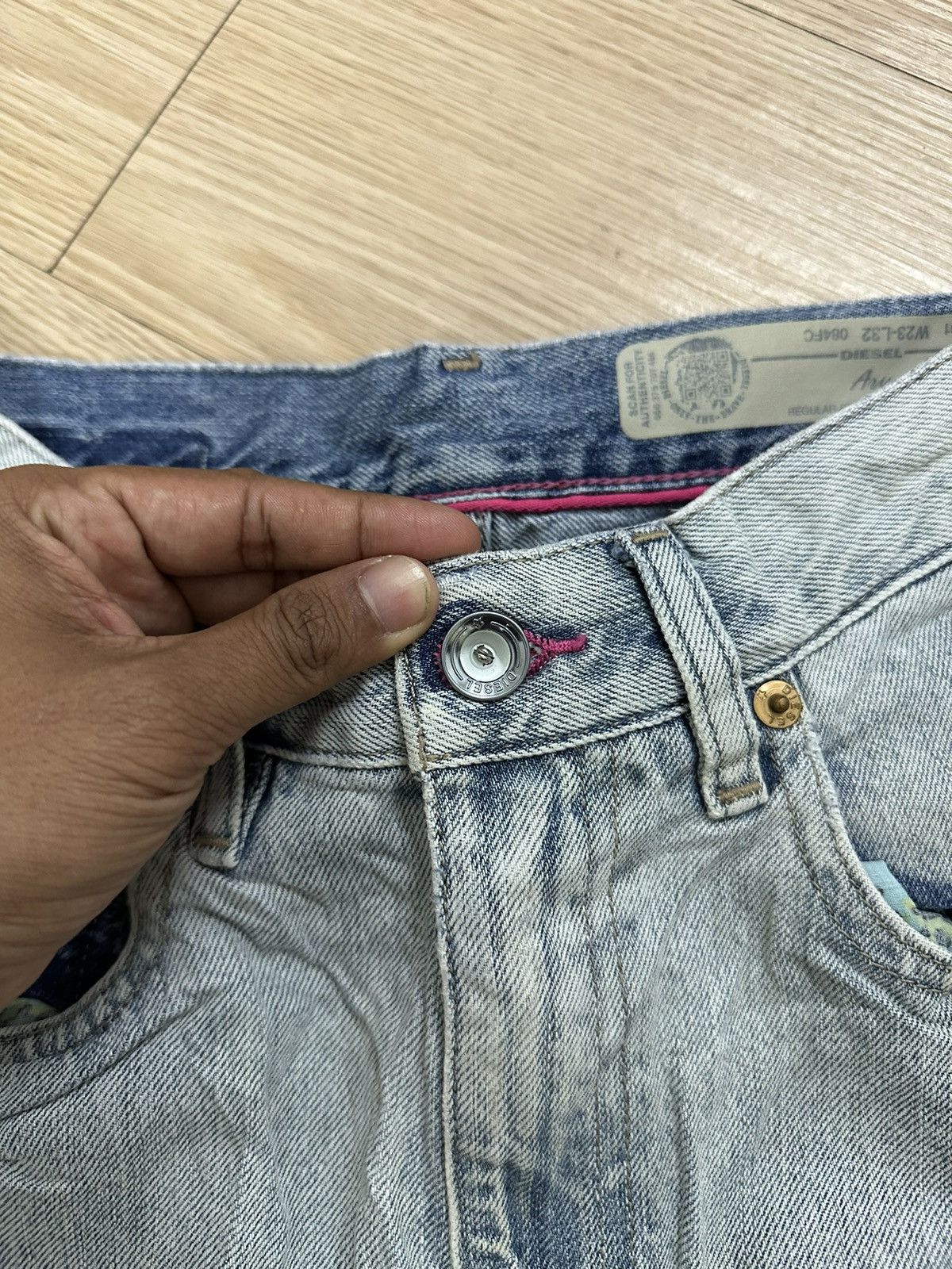 Designer × Diesel Vintage Y2K Diesel Regular Straight High Waist Baggy Jeans Size 23" - 6 Thumbnail
