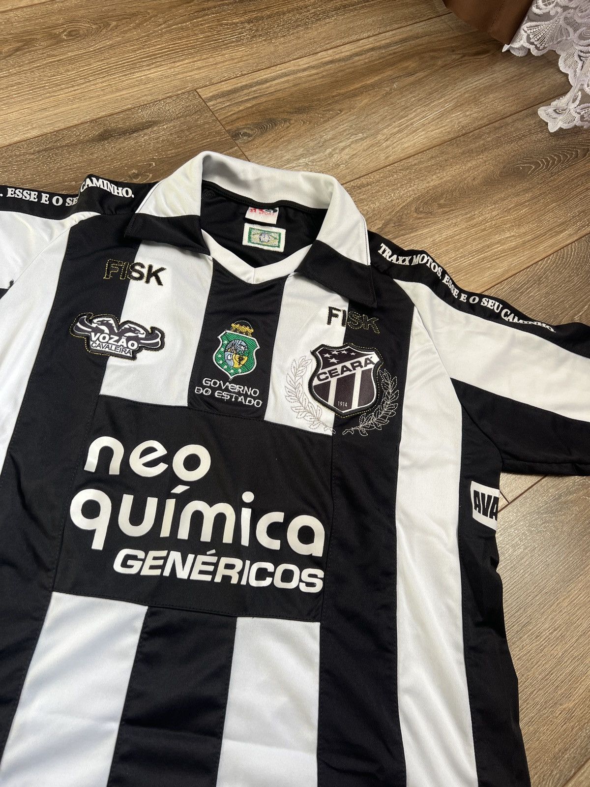 Vintage CEARA Governo Do Estado Vozao Cavaleira White Black Stripes Size US M / EU 48-50 / 2 - 2 Thumbnail
