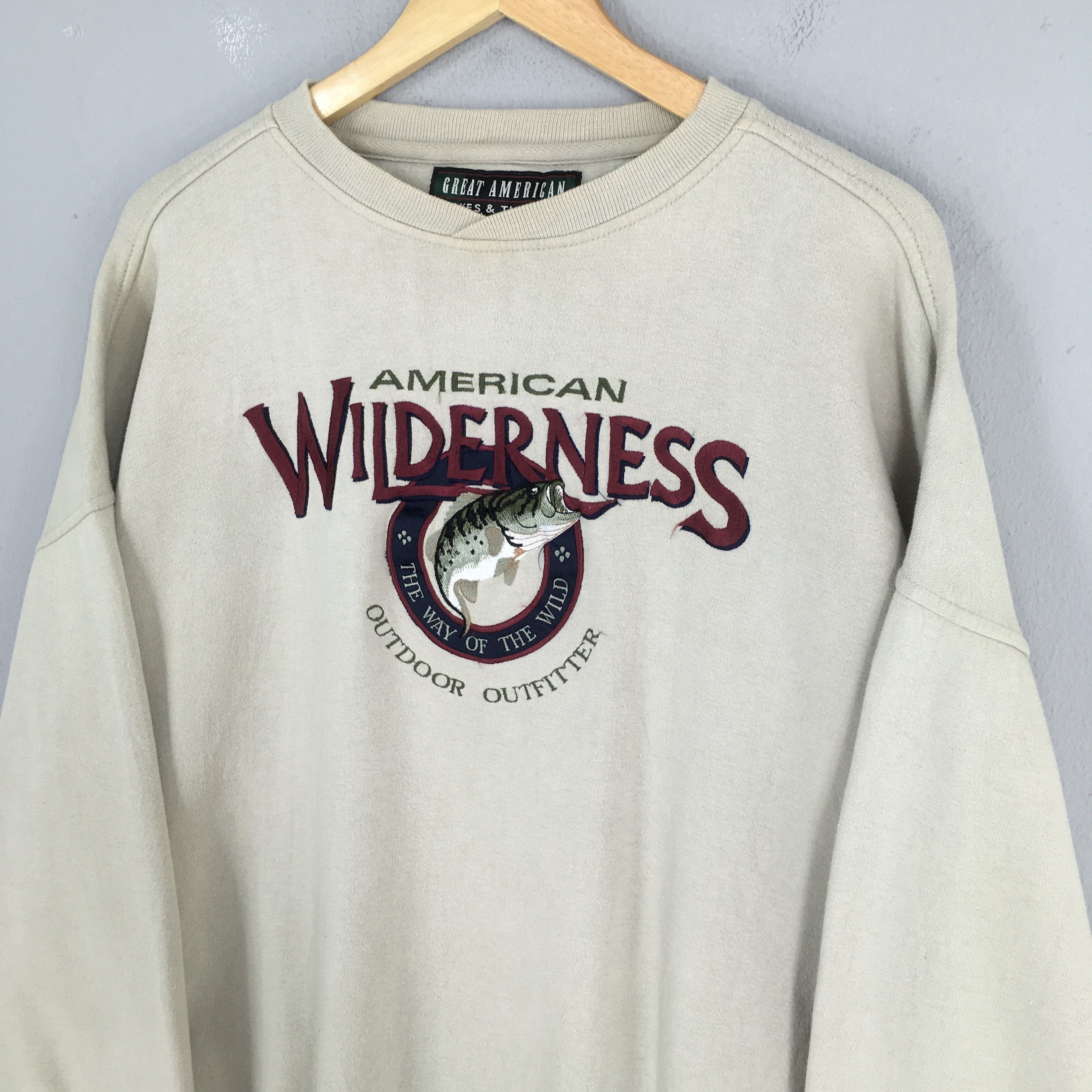 Habitat Vintage American Wilderness Fish Sweatshirt 2XLarge Size US XXL / EU 58 / 5 - 3 Thumbnail