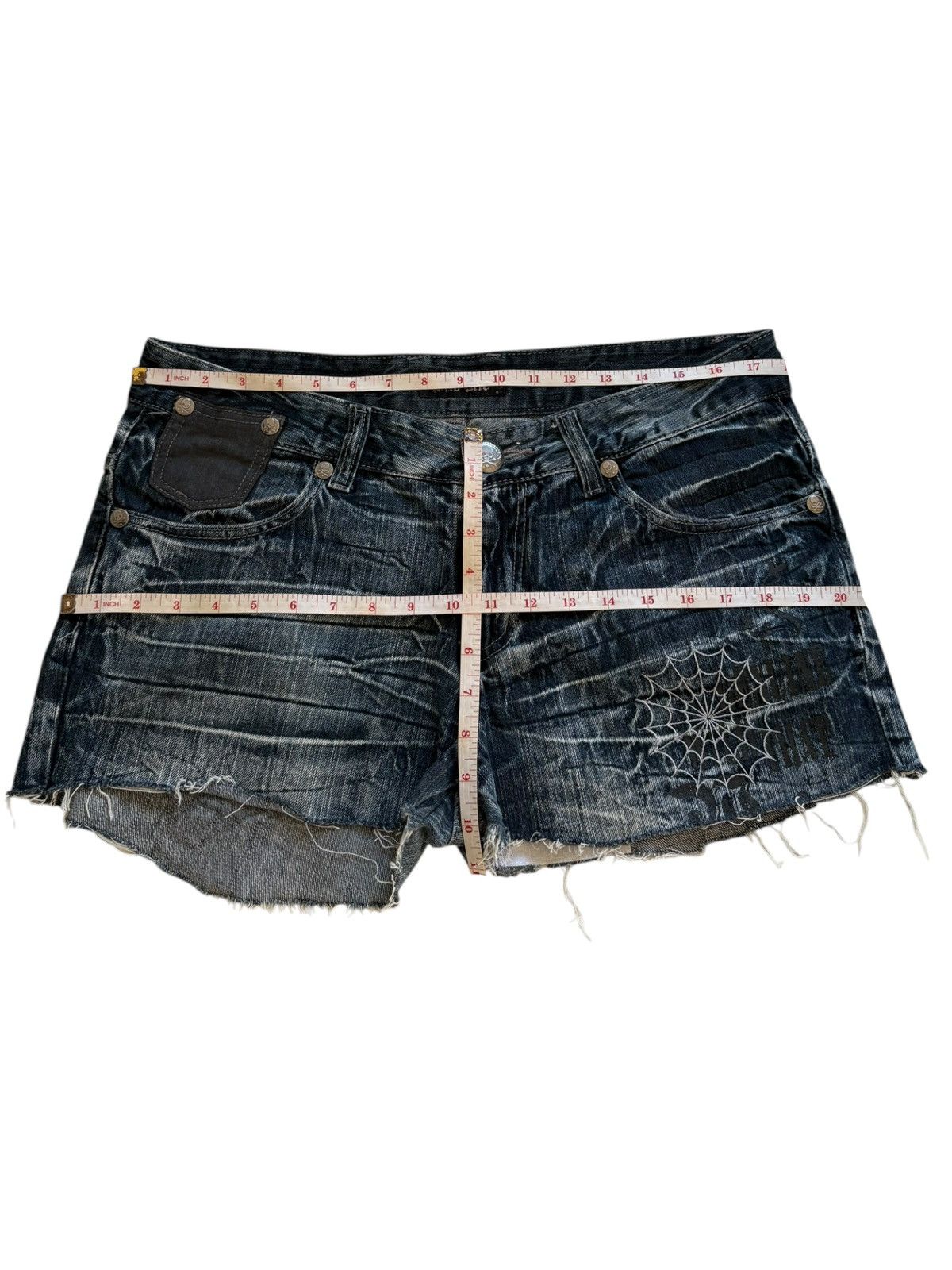 14th Addiction × Japanese Brand Vintage Japanese Brand Mud Wash Punk Style Shorts Jeans Size 36" / US 14 / IT 50 - 15 Thumbnail