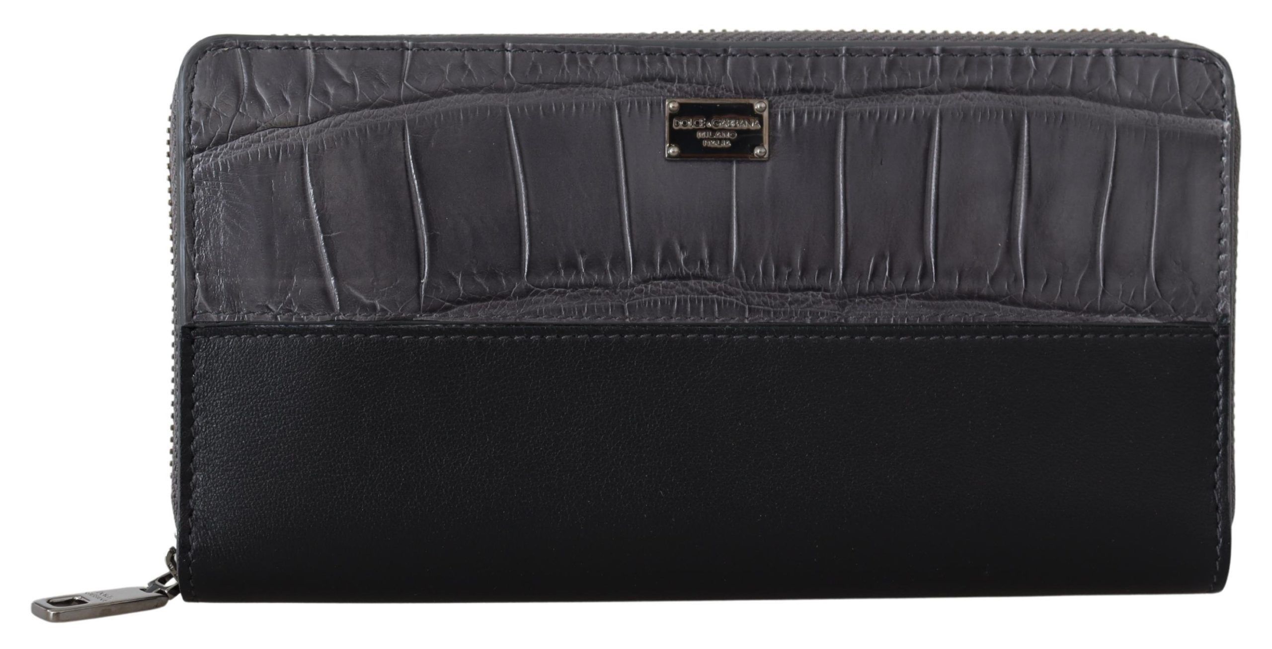 Dolce & Gabbana Elegant Textured Leather Zip-Around Men's Wallet Size ONE SIZE - 1 Thumbnail