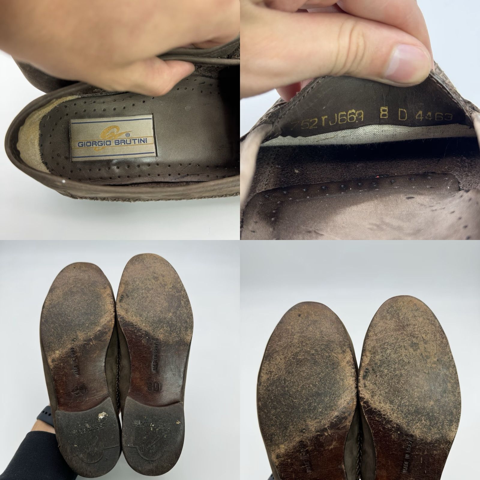 Vintage VTG Giorgio Brutini Layered Leather Loafers Dress Slip-On Brown 8D Men’s Shoes 90s MIAMI Brazil Box Included Size US 8 / EU 41 - 8 Thumbnail