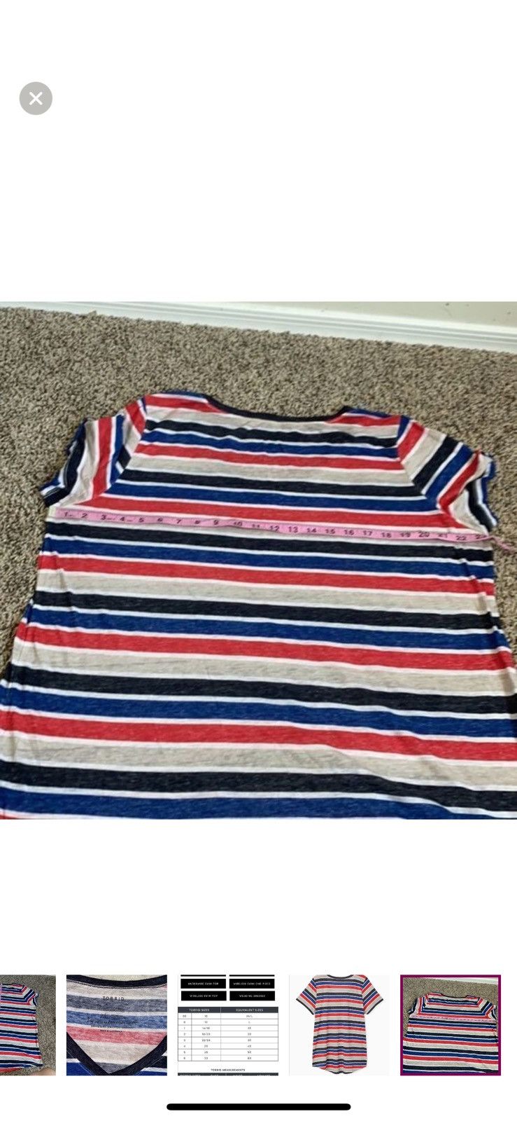 Torrid Torrid 1x v neck tee with triblend burnout stripes Size XL / US 12-14 / IT 48-50 - 6 Thumbnail