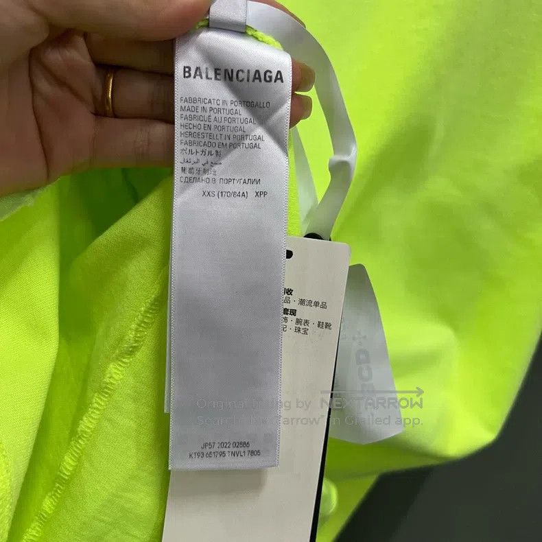 Balenciaga Balenciaga Fluorescent Yellow Logo Printed Short Sleeve Size US XXS / EU 40 - 5 Thumbnail