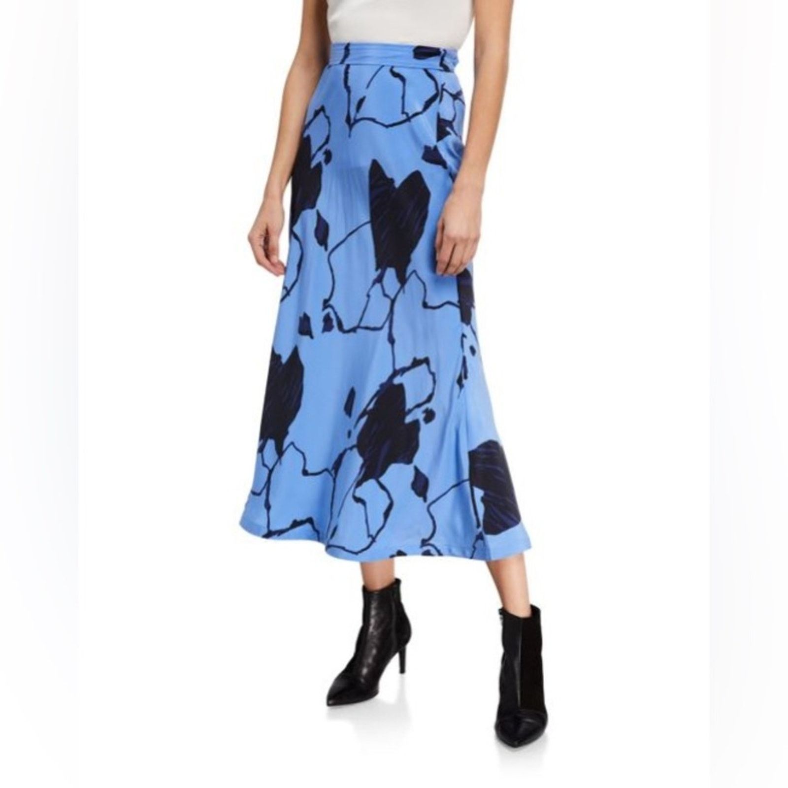 Equipment Equipment Silk Iva Midi Skirt Floral Elastic Waist A-Line 4 Size 27" / US 4 / IT 40 - 3 Thumbnail