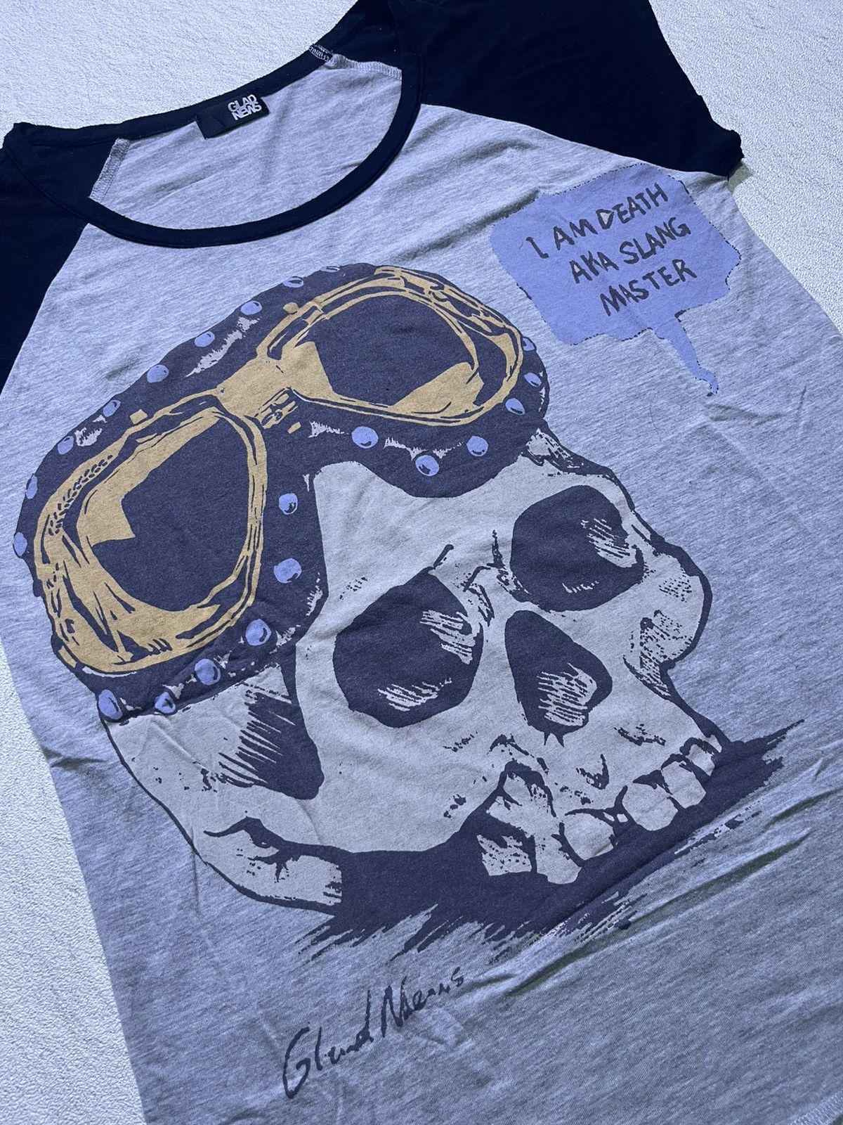 Hysteric Glamour Y2K GLAD NEWS short sleeve tshirt big skull motif Size M / US 6-8 / IT 42-44 - 3 Thumbnail