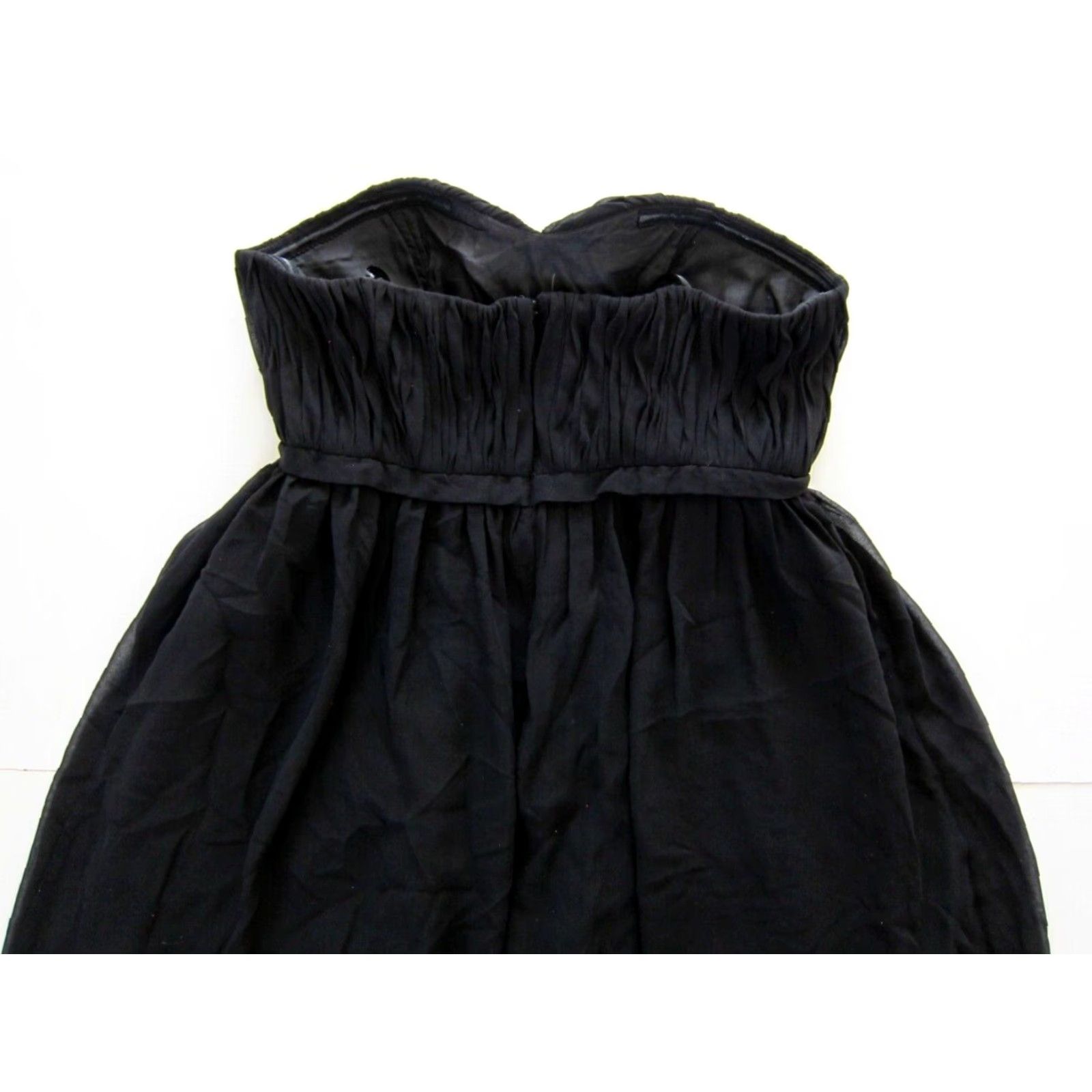 Donna Morgan Donna Morgan Black Chiffon Ruched Strapless Party Prom Cocktail Dress 10 Size L / US 10 / IT 46 - 6 Thumbnail