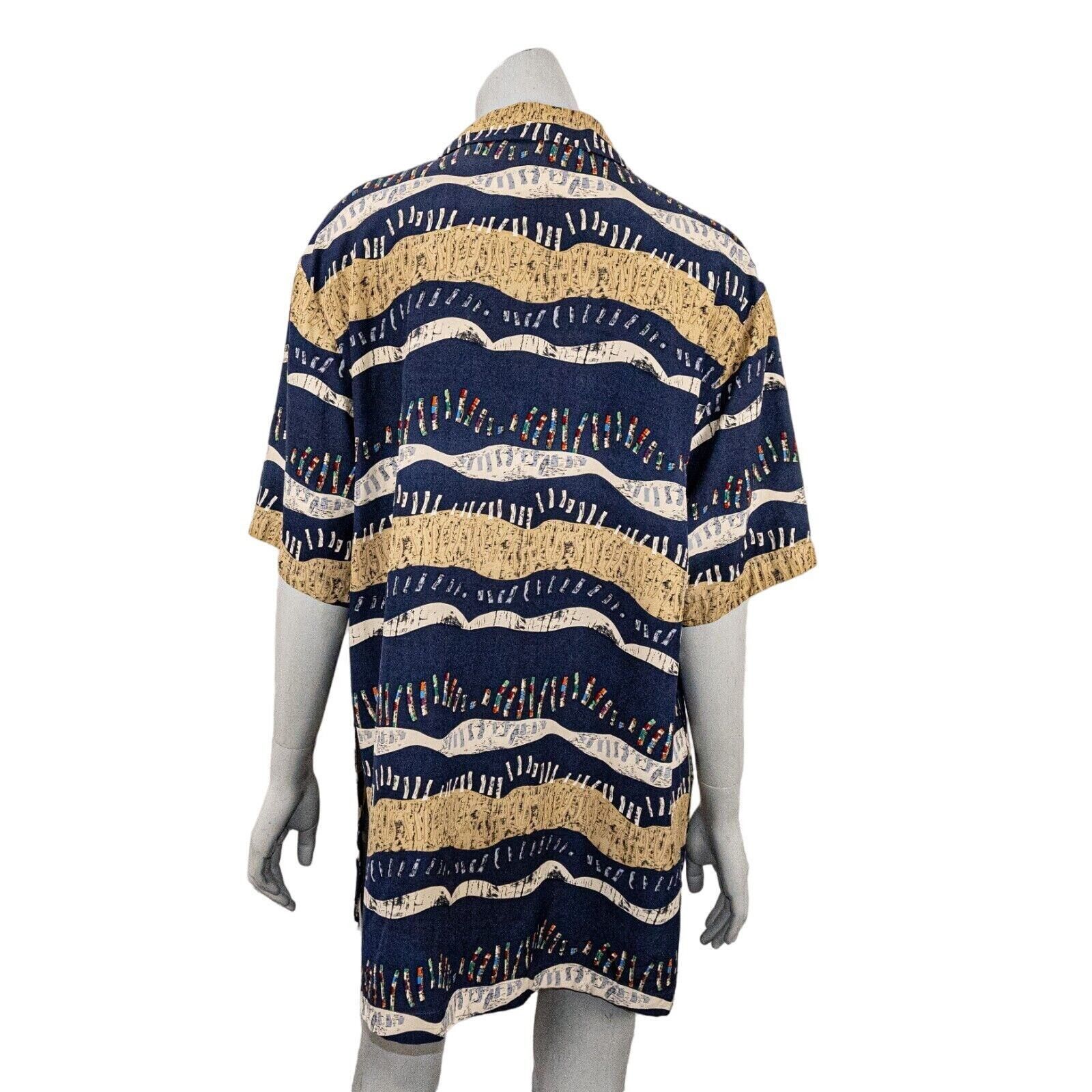 Nicole Farhi NICOLE FARHI 100% Silk Button up Blouse Navy Multi Print Size XL / US 12-14 / IT 48-50 - 5 Thumbnail