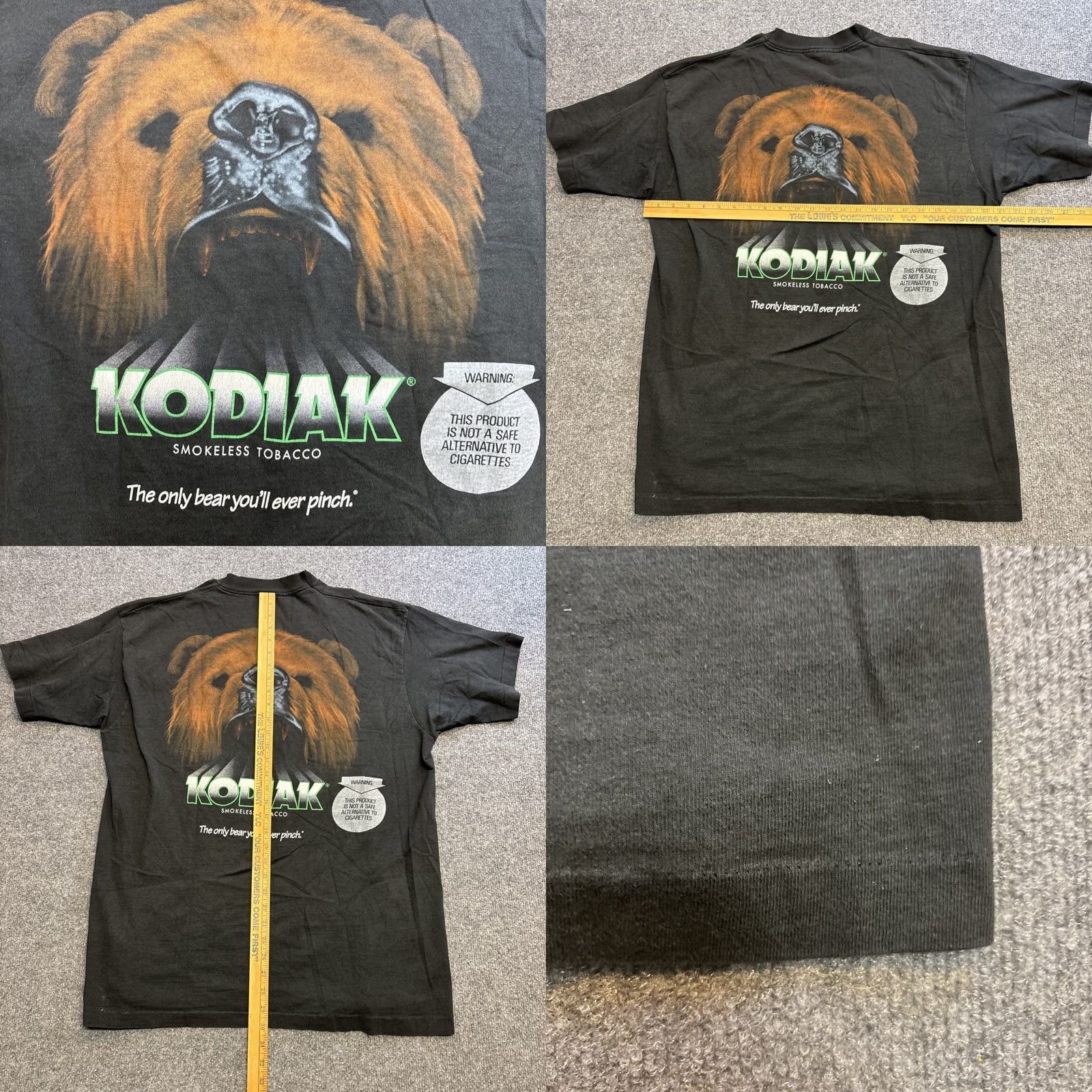 kodiak tobacco t shirt Racing Oversized T-Shirt Fruit Of The Loom VINTAGE