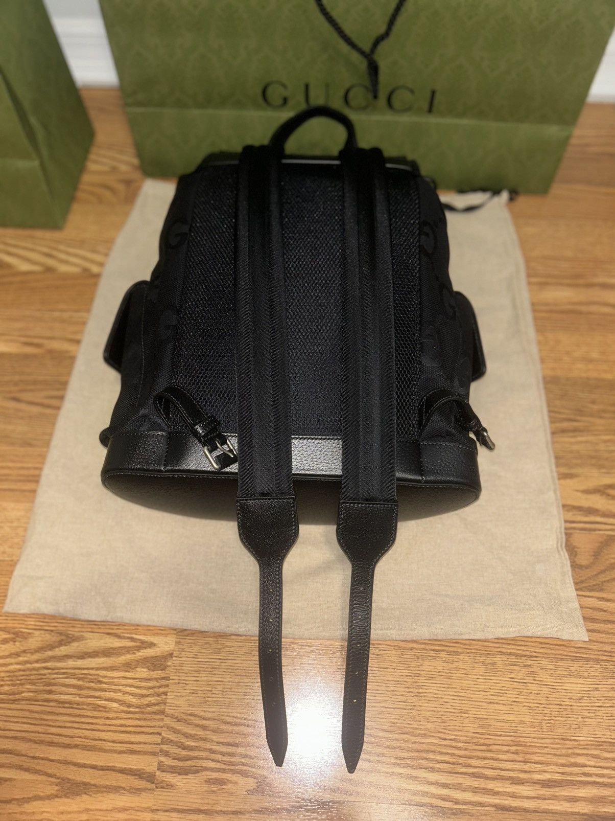 Gucci Gucci Tonal Jumbo GG Backpack Black Size ONE SIZE - 9 Thumbnail