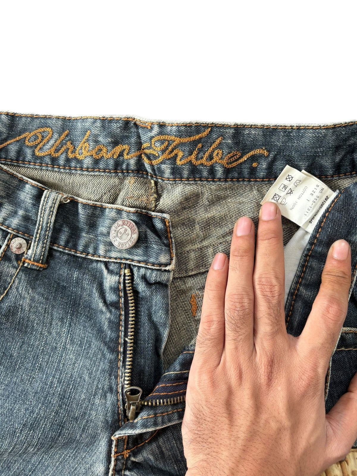 If Six Was Nine Vintage Japanese Brand Punk Skull Distress Flare Jeans Size US 29 - 5 Thumbnail