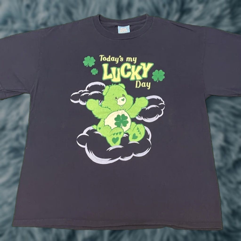 Vintage VINTAGE Care Bears Lucky Green Bear Lucky Day VTG Y2K 2004 Shirt Mens L Blue 90s Cartoon Shirt Mens L Size US L / EU 52-54 / 3 - 1 Thumbnail