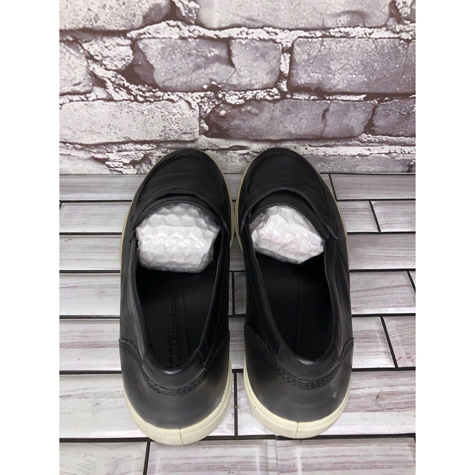 Ecco Ecco Black Leather Penny Loafers Casual Slip On Shoes Women’ Size US 7.5 / IT 37.5 - 3 Thumbnail