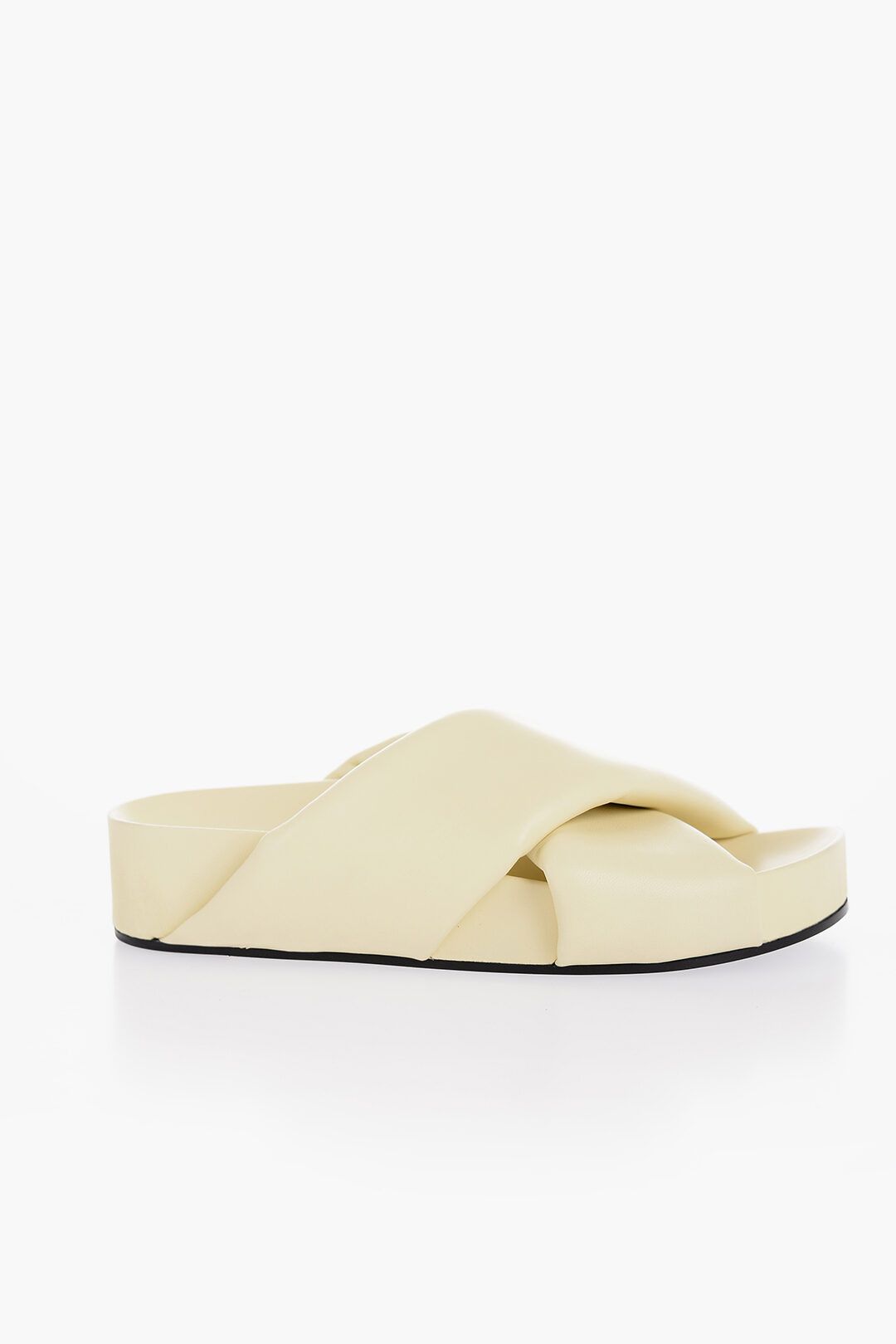 Jil Sander og1mm1225 Criss Cross Designed Leather Sandals in Yellow Size US 5 / IT 35 - 1 Thumbnail