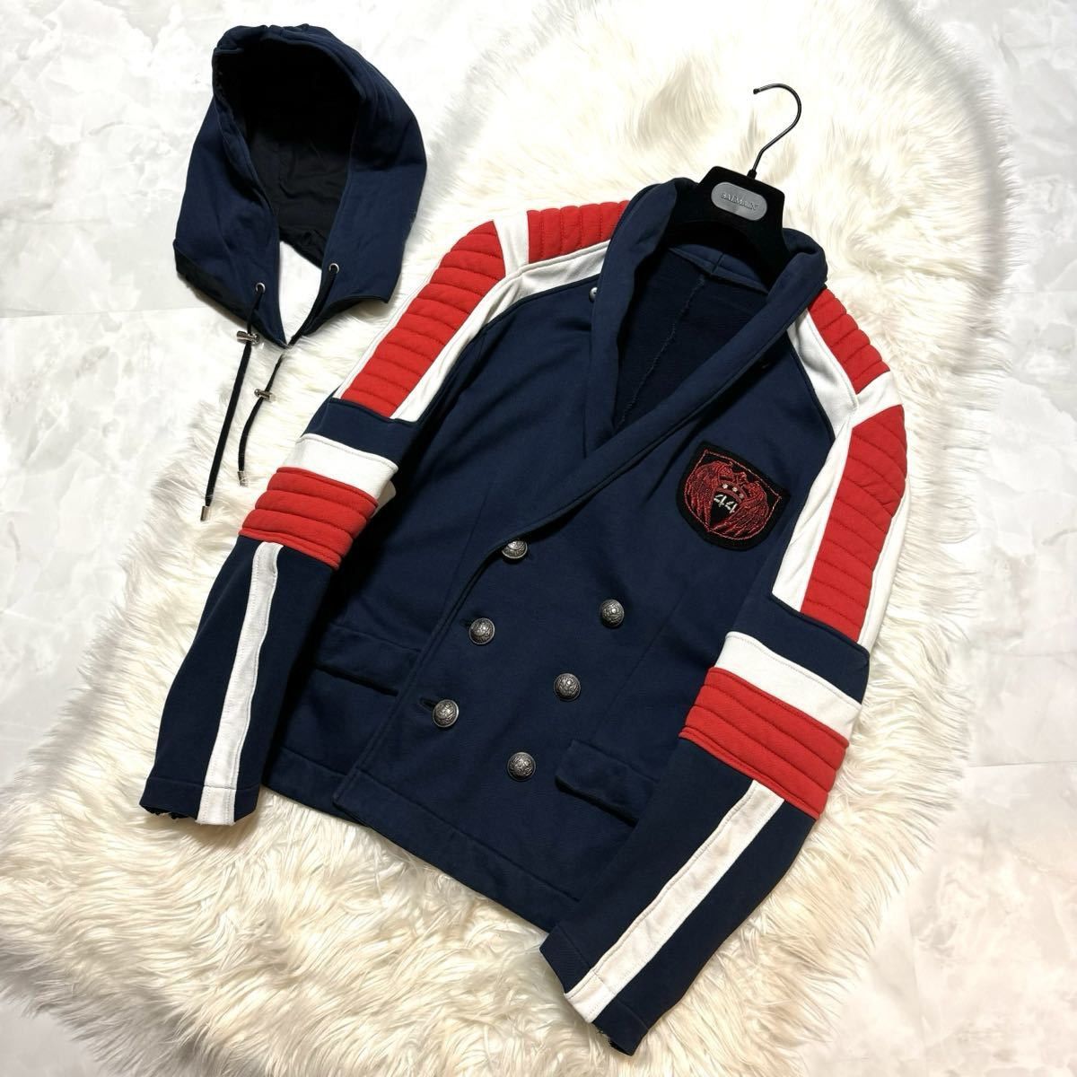 Balmain Balmain Homme Emblem Patch Biker Sweat Jacket Hoodie Size US S / EU 44-46 / 1 - 7 Thumbnail
