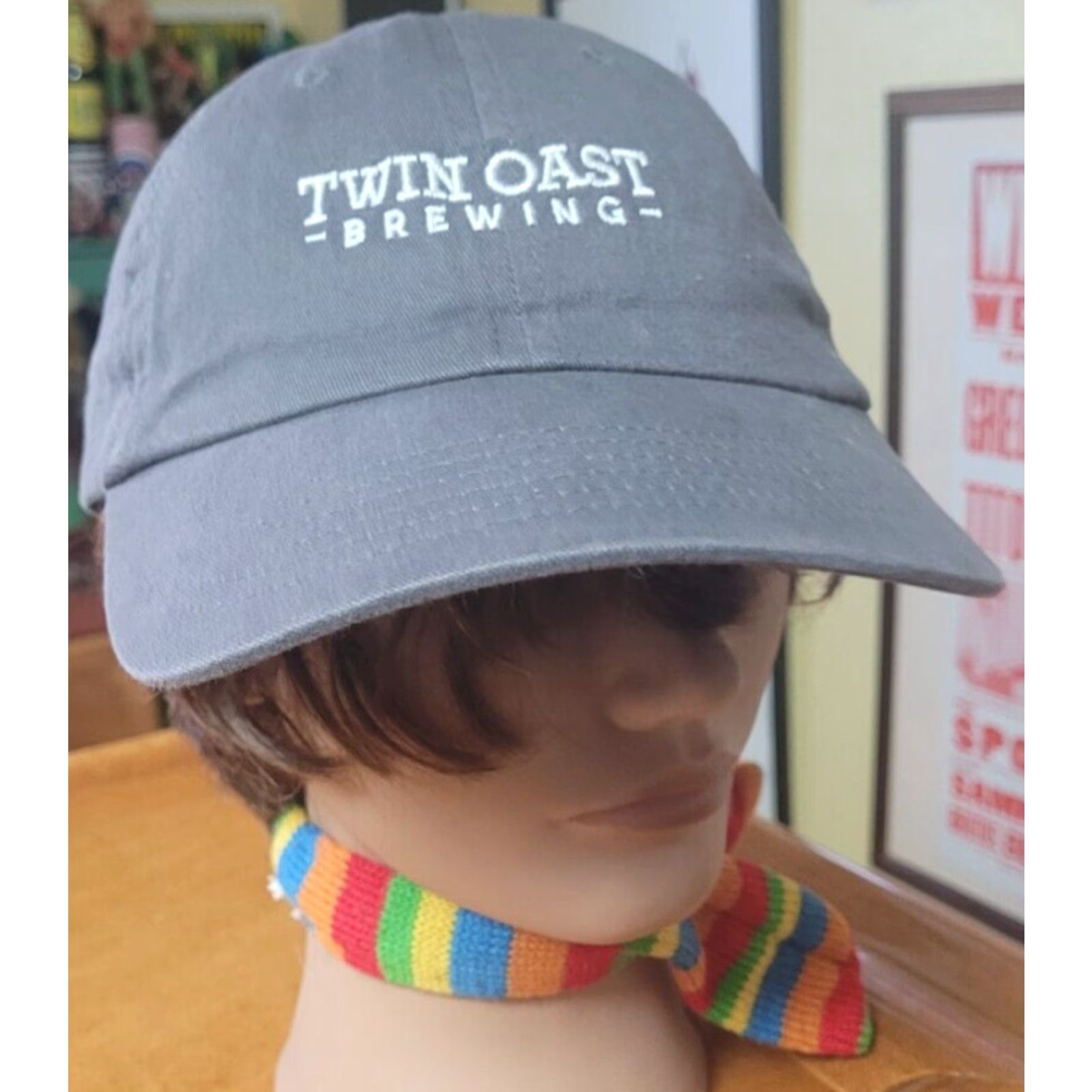 Vintage VINTAGE Big X Twin Oast Brewing Port Clinton OH Hats Adjustable Cap Gray Baseball Cap Men Adjustable Cotton Beer Logo 60 Acre Orchard Vintage Mens Size ONE SIZE - 2 Thumbnail