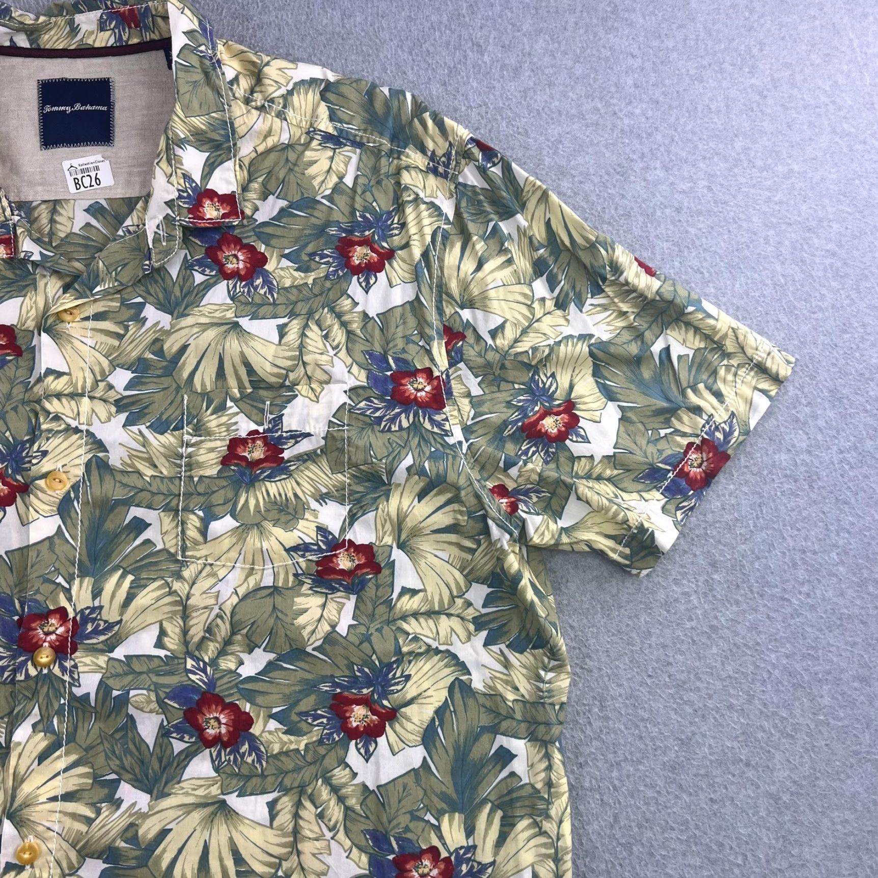 Tommy Bahama VINTAGE Tommy Bahama Shirt Mens 2XL Green Hawaiian Tropical Floral Camp Button Front Size US XXL / EU 58 / 5 - 7 Thumbnail