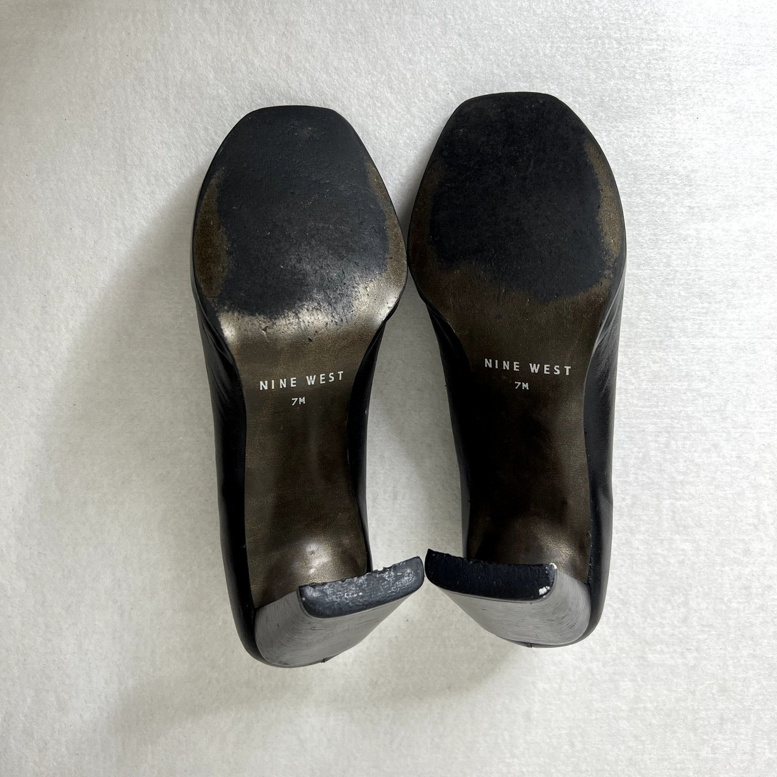 Nine West Nine West Black Leather Peep Toe Heels Size US 7 / IT 37 - 6 Thumbnail