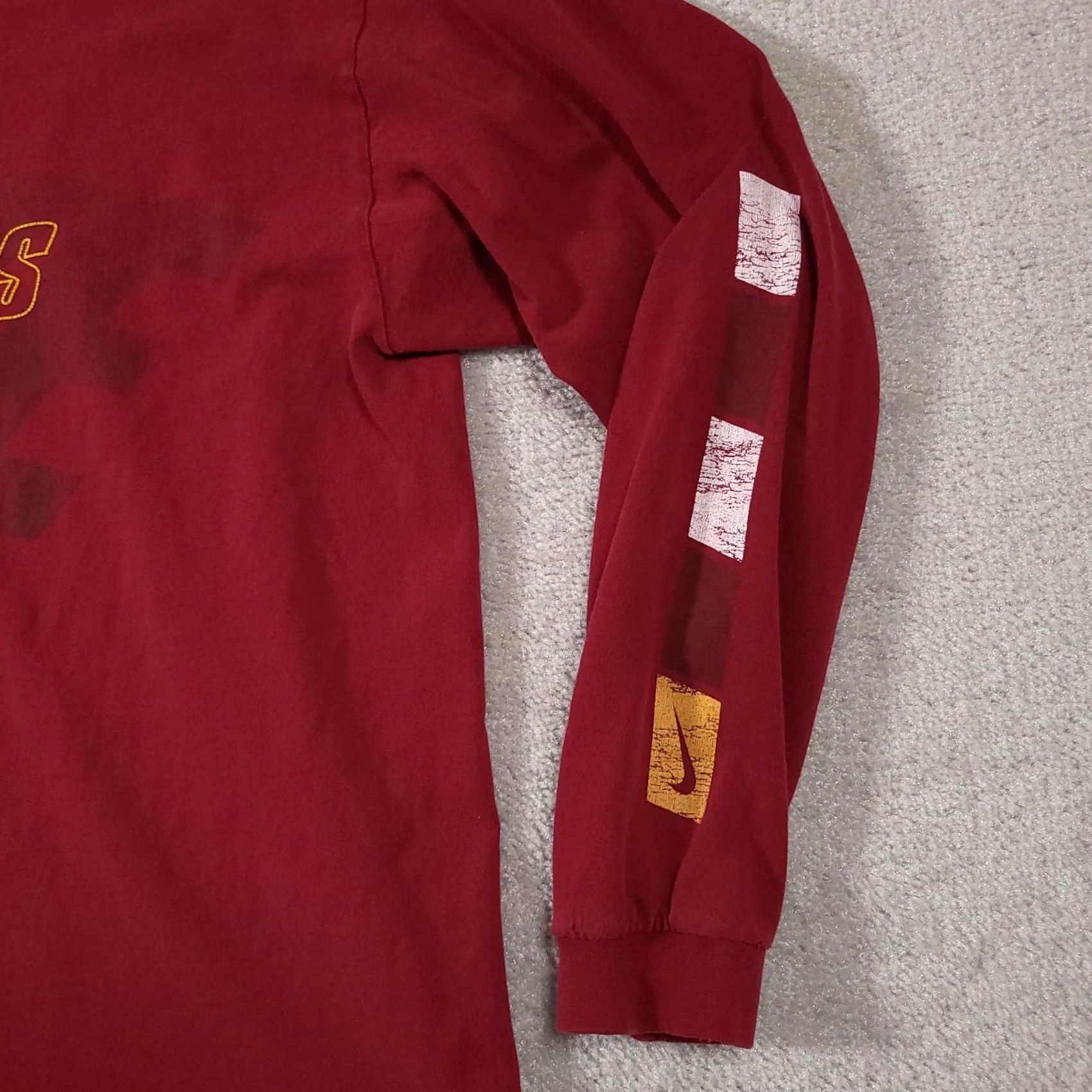 Nike Vintage Nike Spell Out Graphic Long Sleeve Shirt Mens XL Red Silver Tag Y2K Logo, XL, Cotton, Size US XL / EU 56 / 4 - 4 Thumbnail