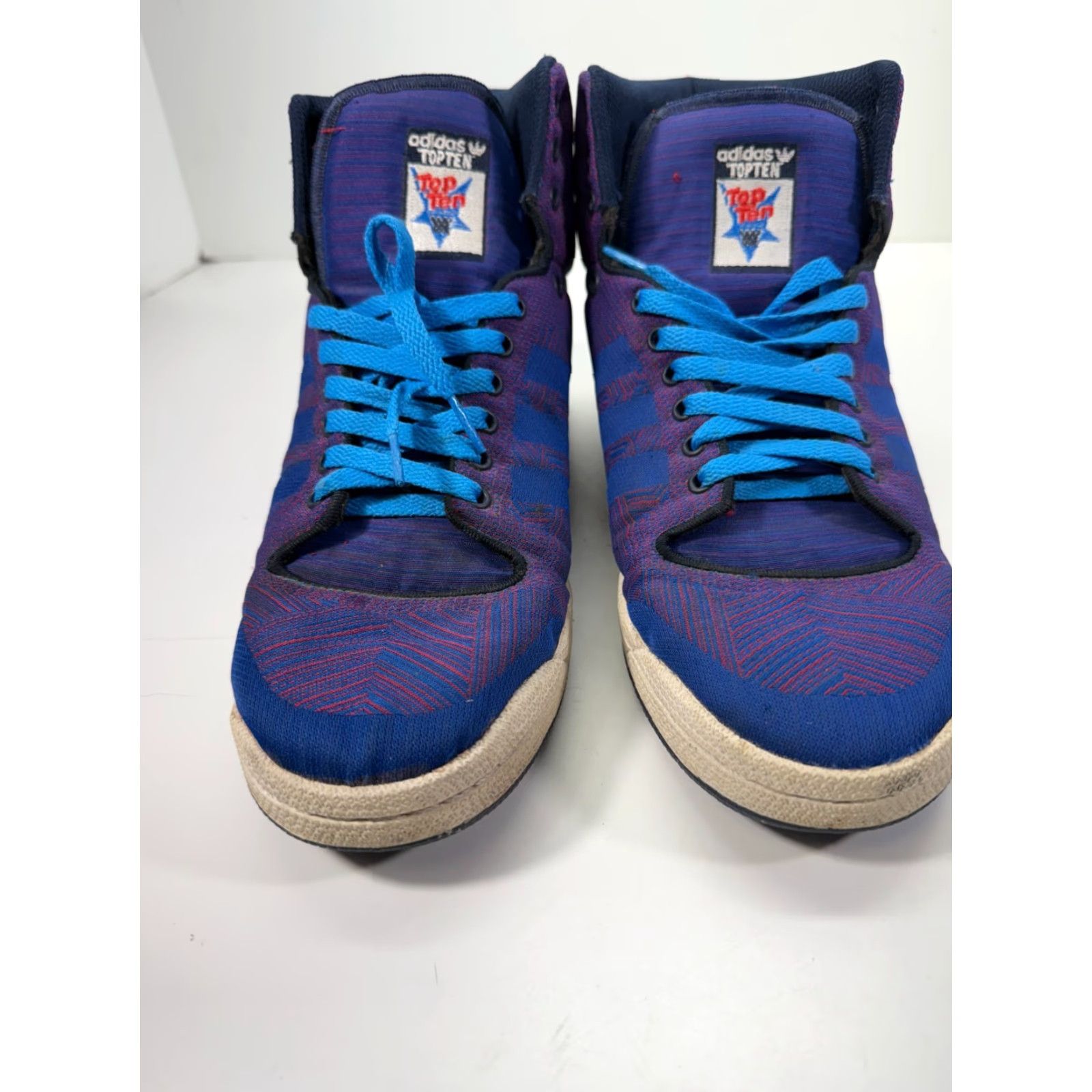 Adidas Adidas Top Ten Hi Woven Sneaker Shoes Mens 11 Purple Blue Lace-Up Size US L / EU 52-54 / 3 - 5 Thumbnail