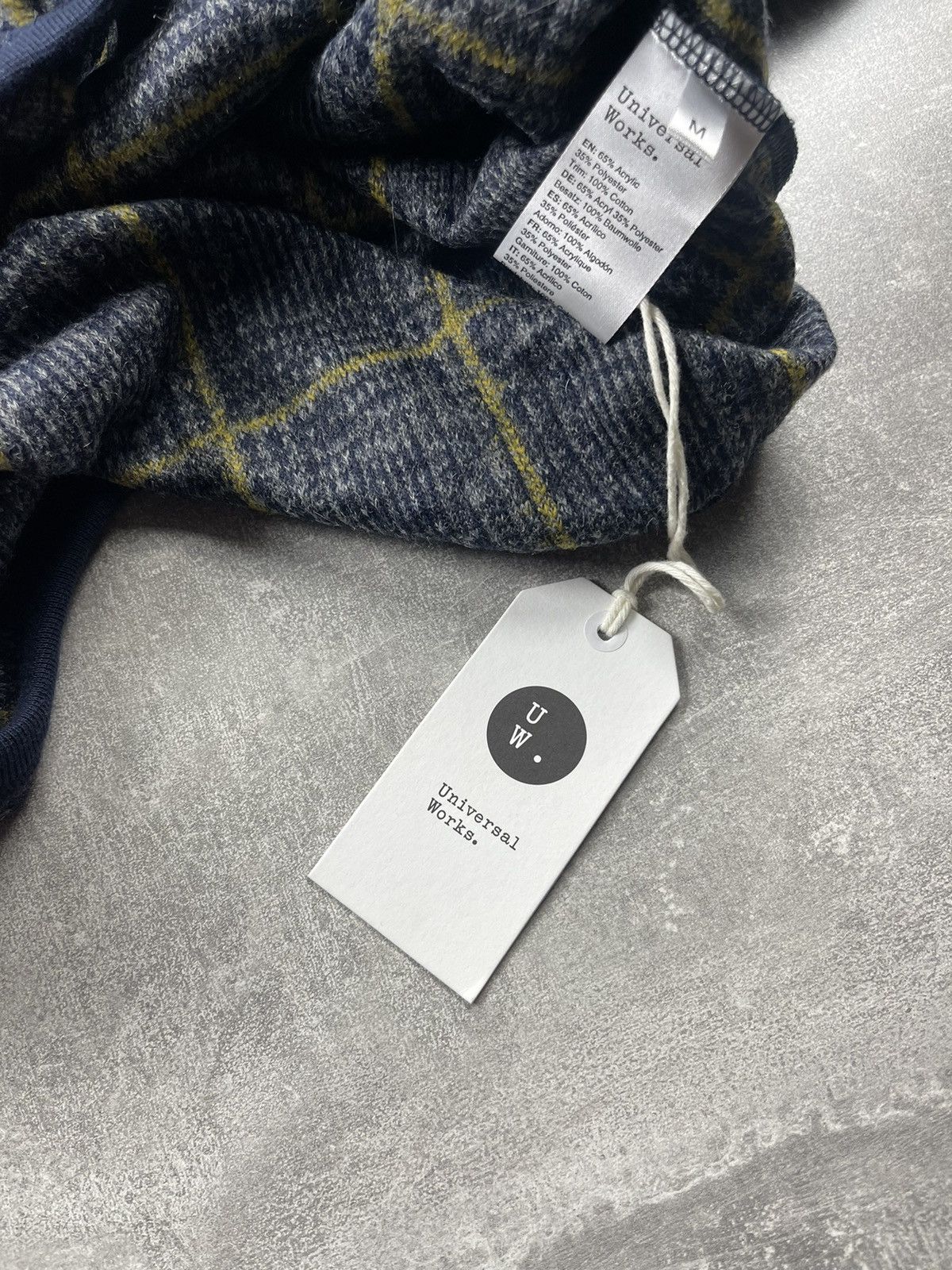 Universal Works Universal Works Bari Fleece Cardigan Navy Windowpane Check Size US M / EU 48-50 / 2 - 12 Thumbnail